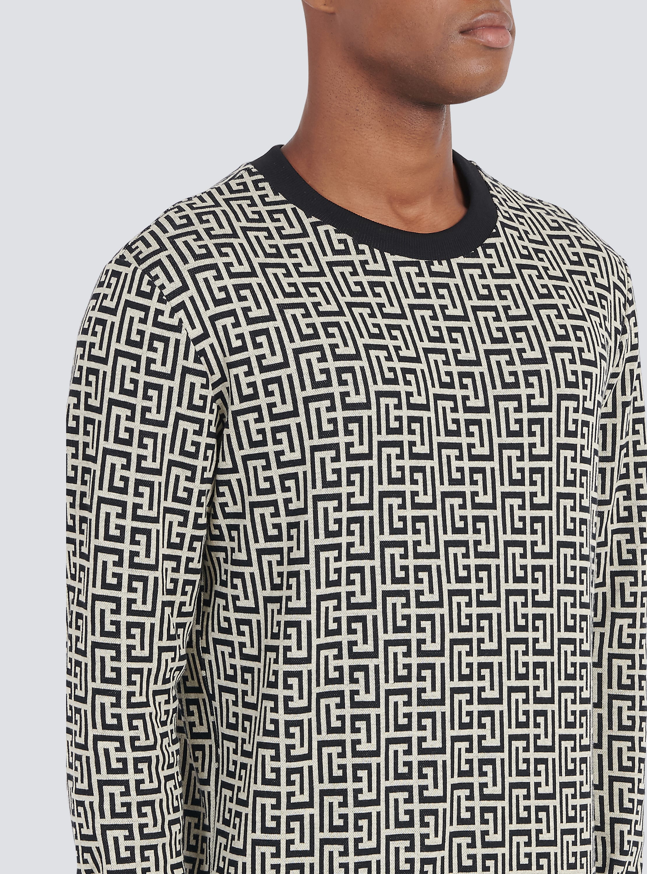 Balmain Monogram Sweatshirt - Black/White 3XL / Black