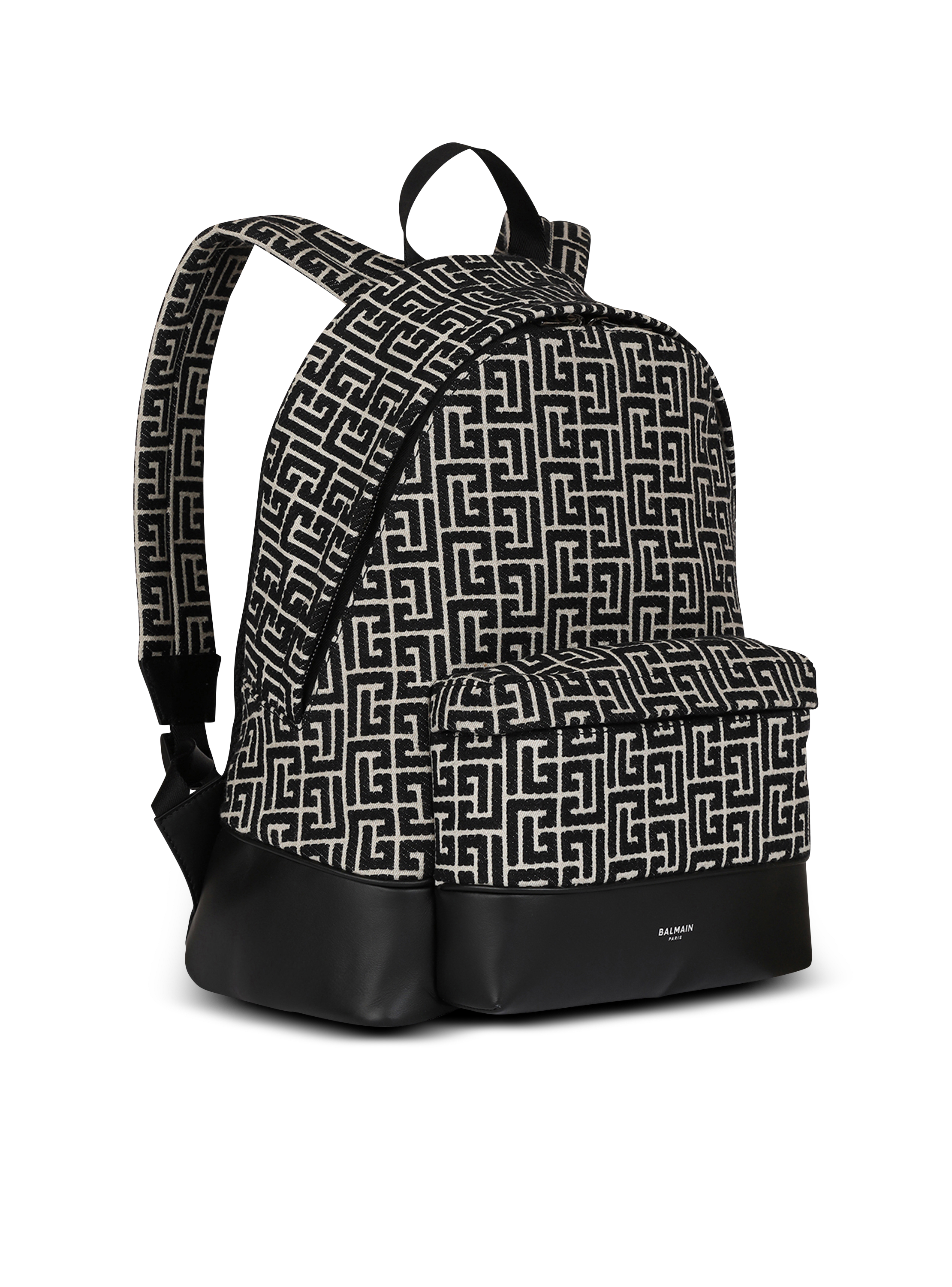 Backpack with jacquard monogram black - Men