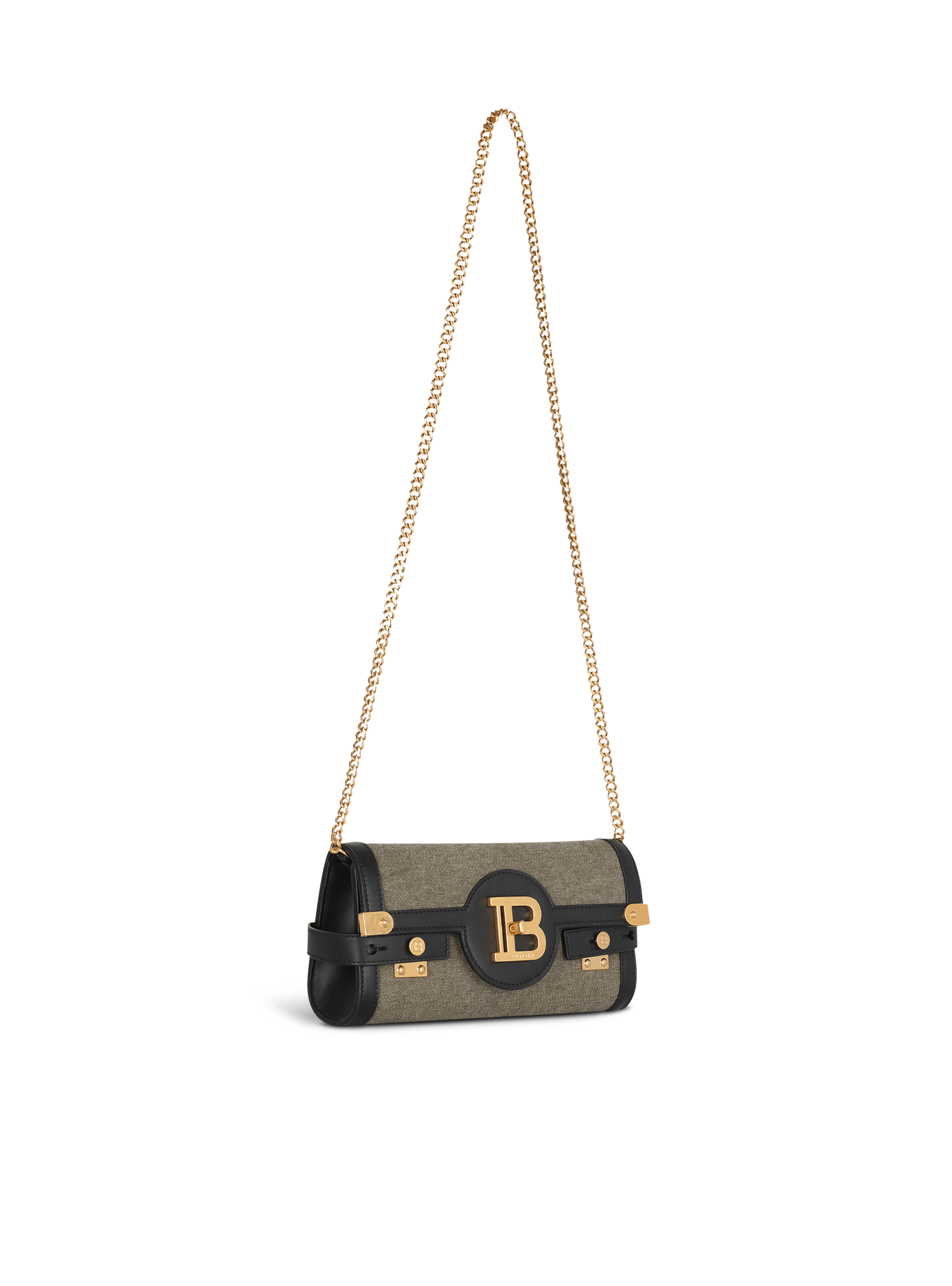 Canvas B-Buzz 23 clutch bag with leather panels