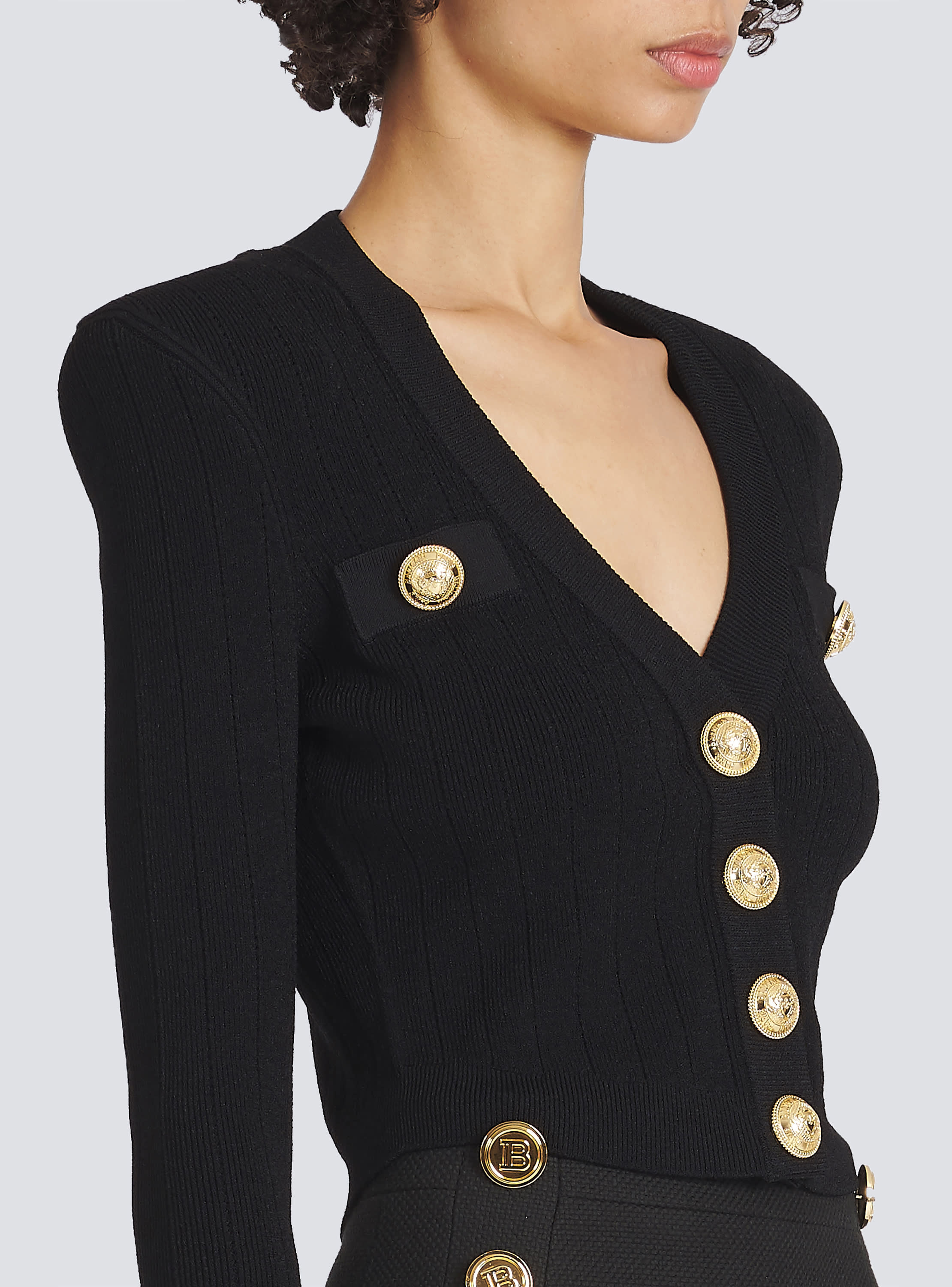 Balmain logo knitted cardigan