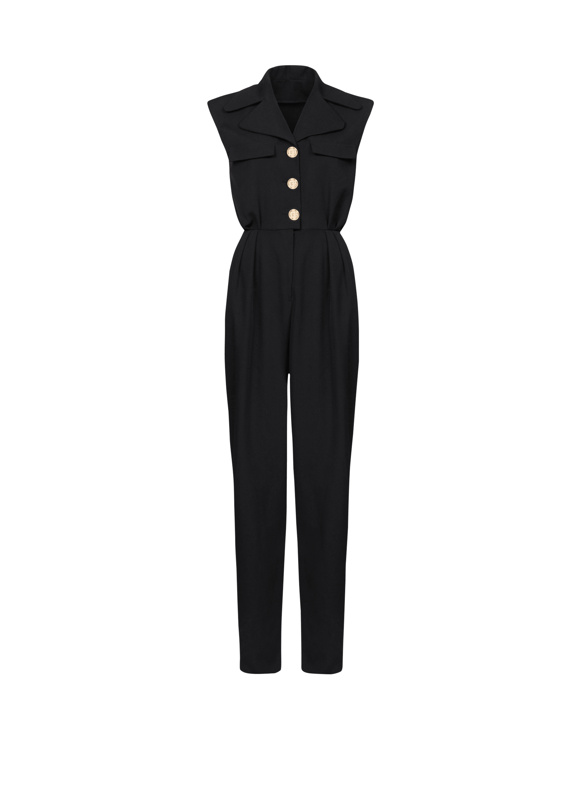 Wool jumpsuit, black, hi-res