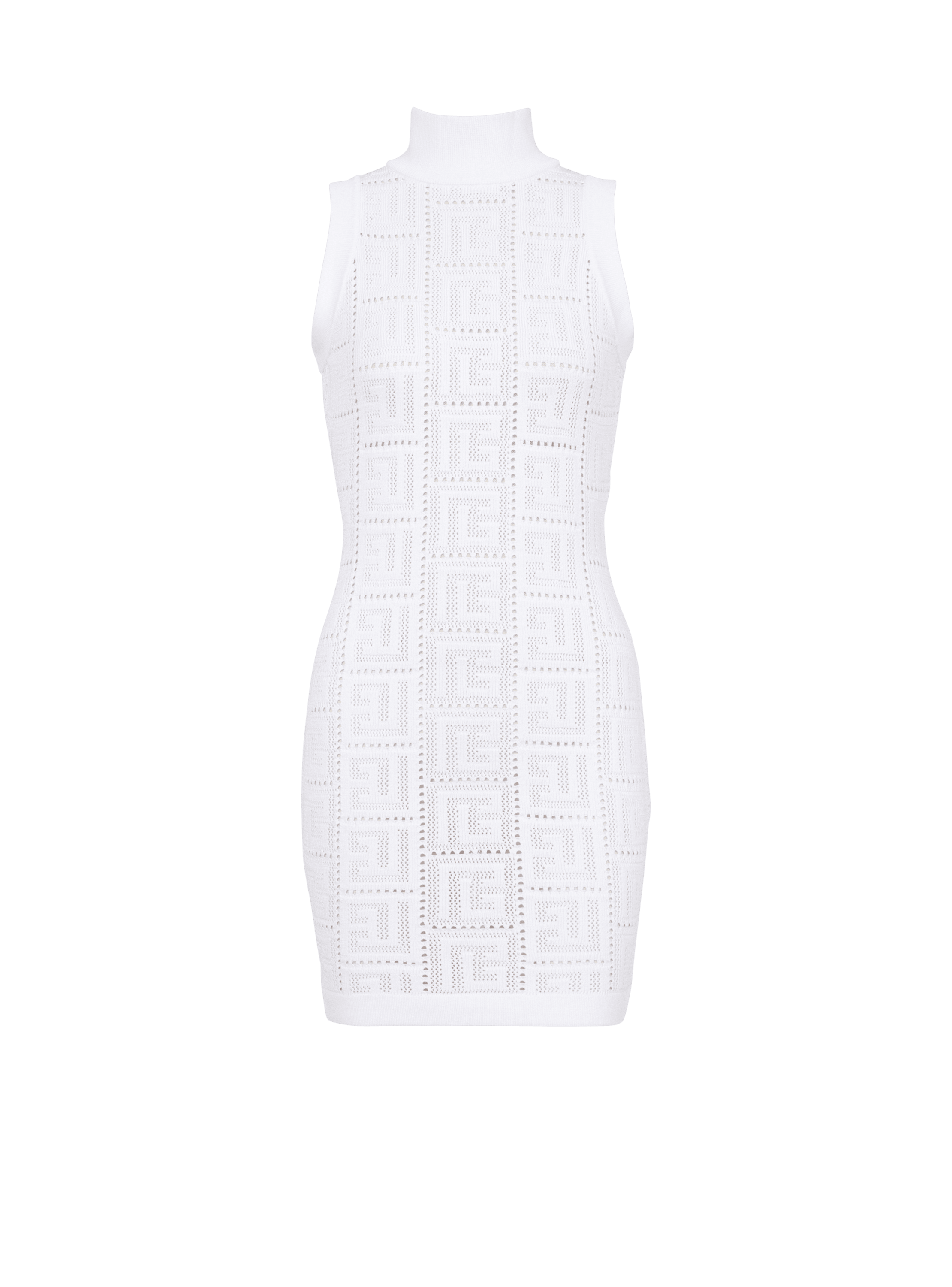 Balmain 交织字母装饰短款环保设计针织连衣裙