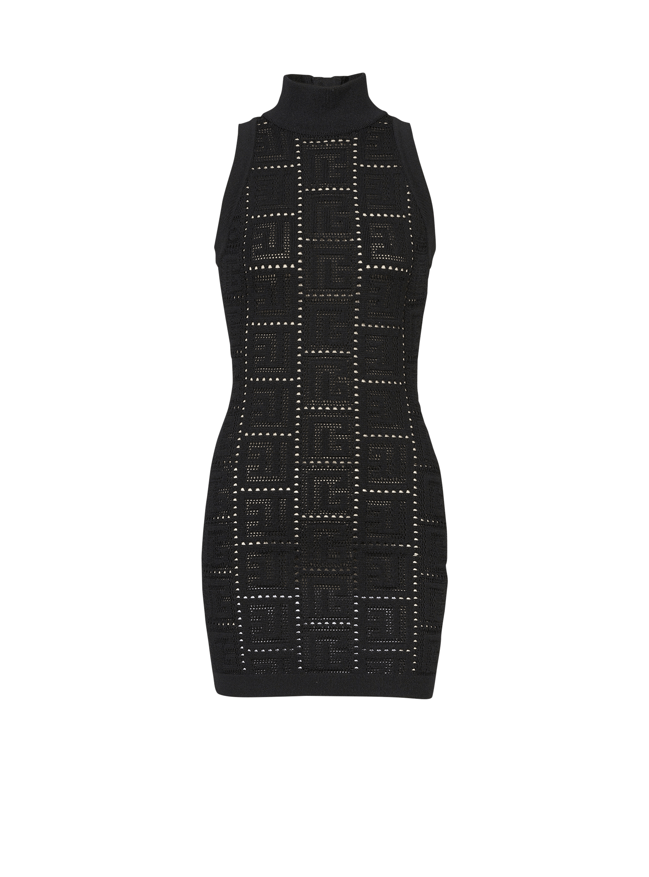 Short eco-designed knit dress with Balmain monogram