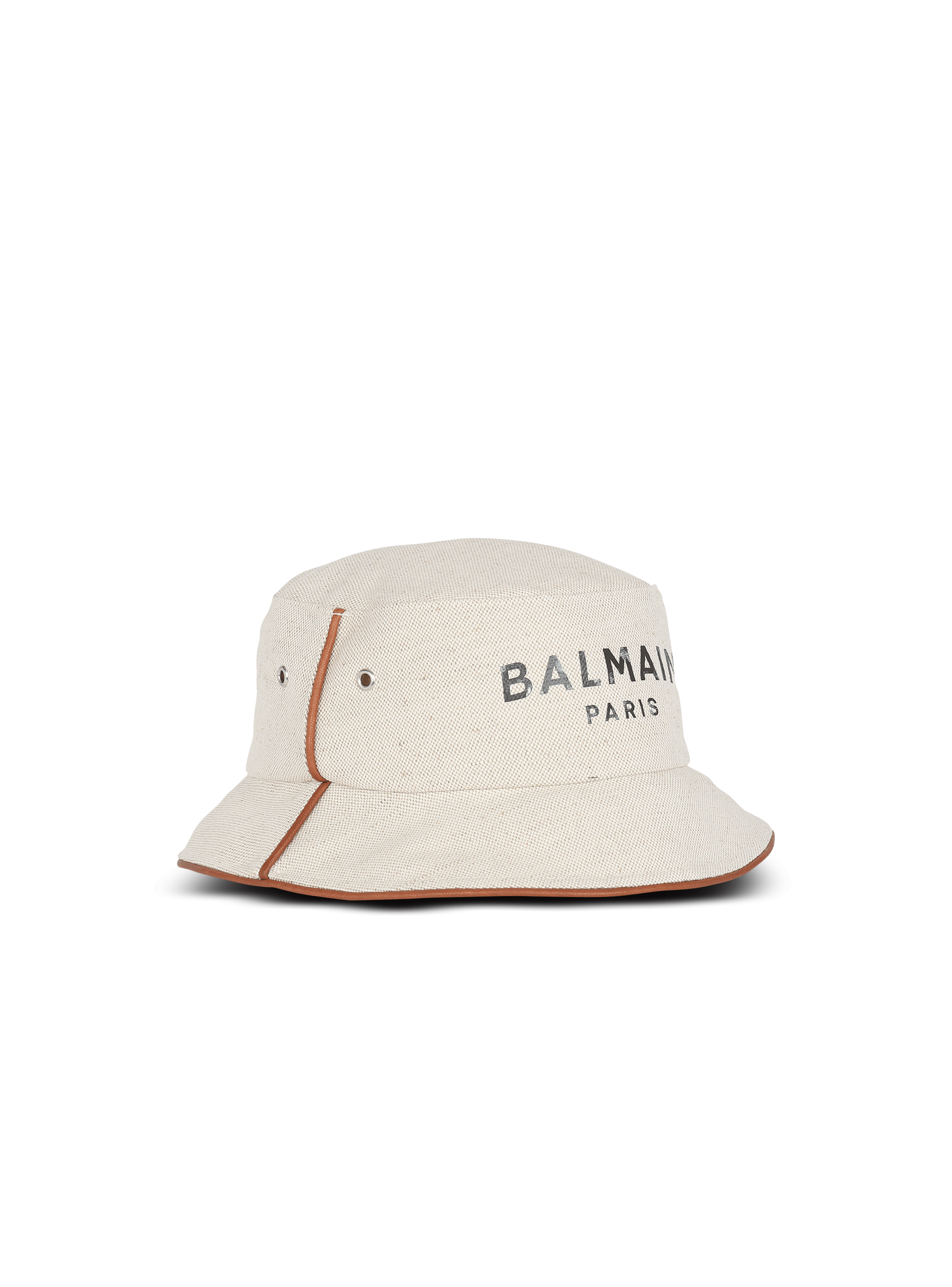 Balmain Cotton Canvas Bucket Hat with Logo