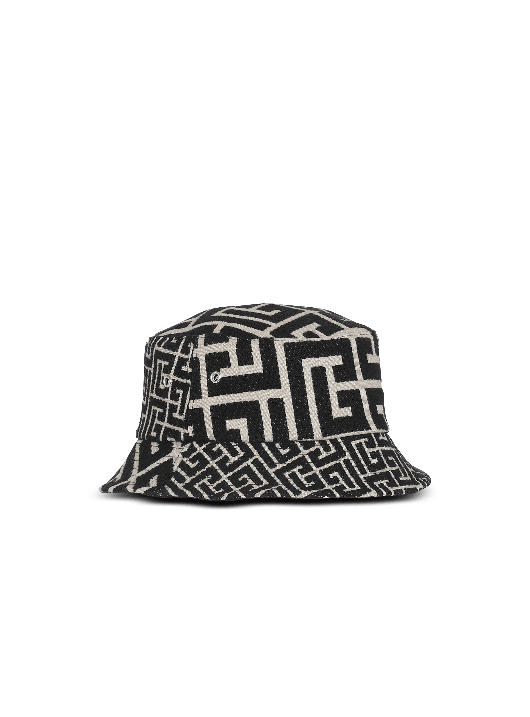 Jacquard bucket hat with Balmain monogram black - Women | BALMAIN