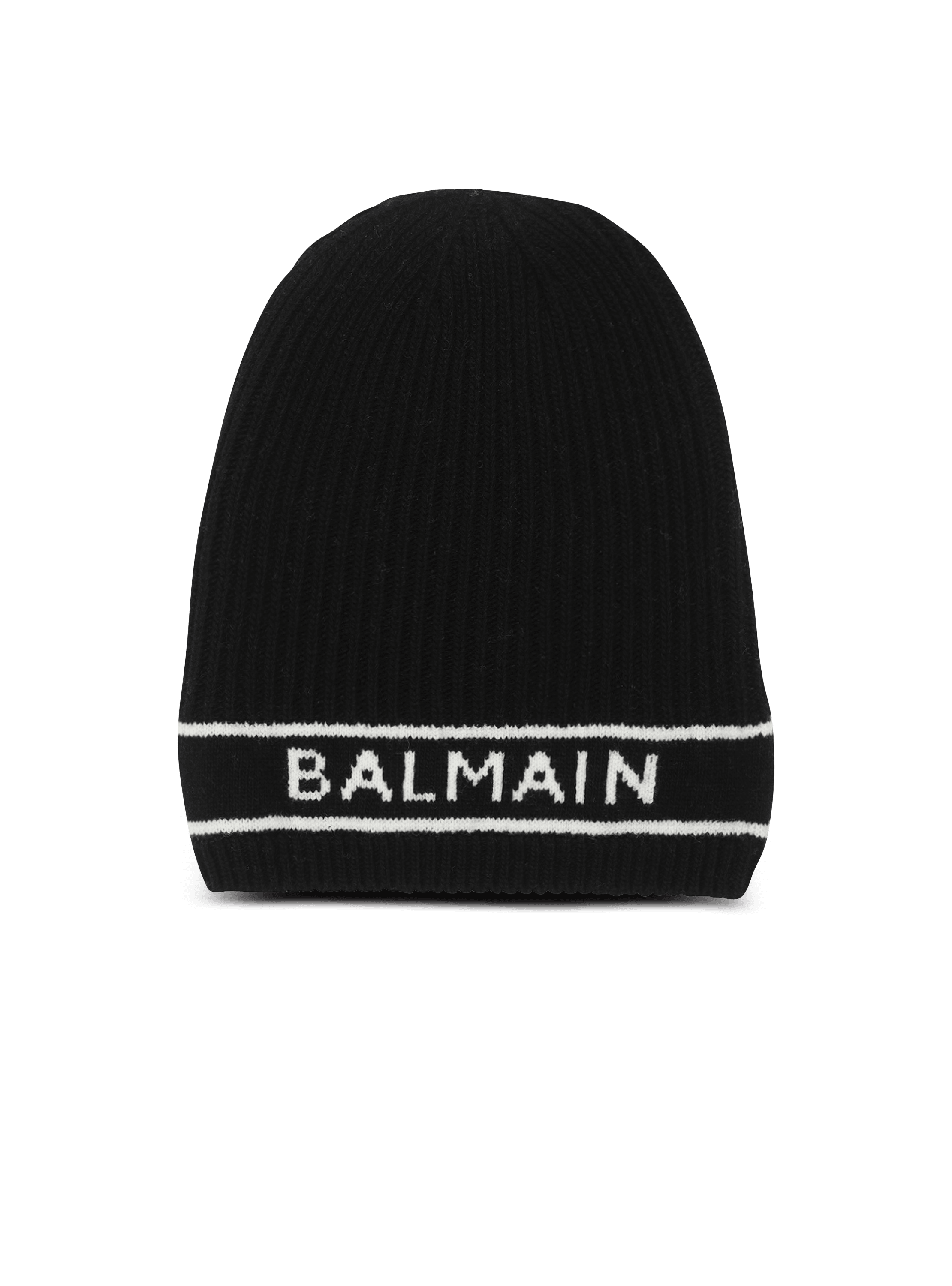 Bestickte Wollmütze mit Balmain-Logo