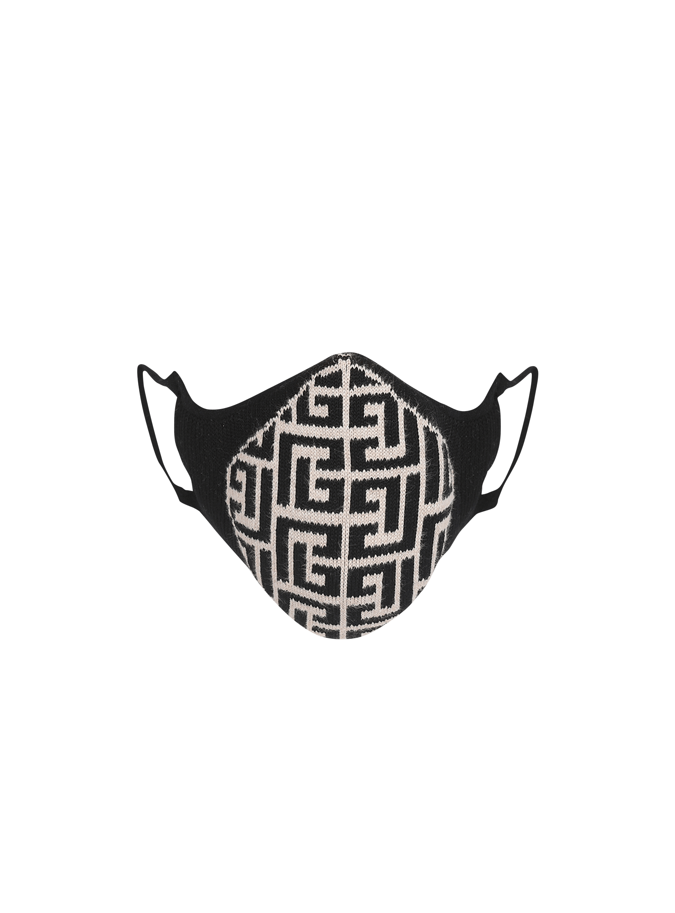 모노그램 패턴 장식 바이컬러 코튼 마스크