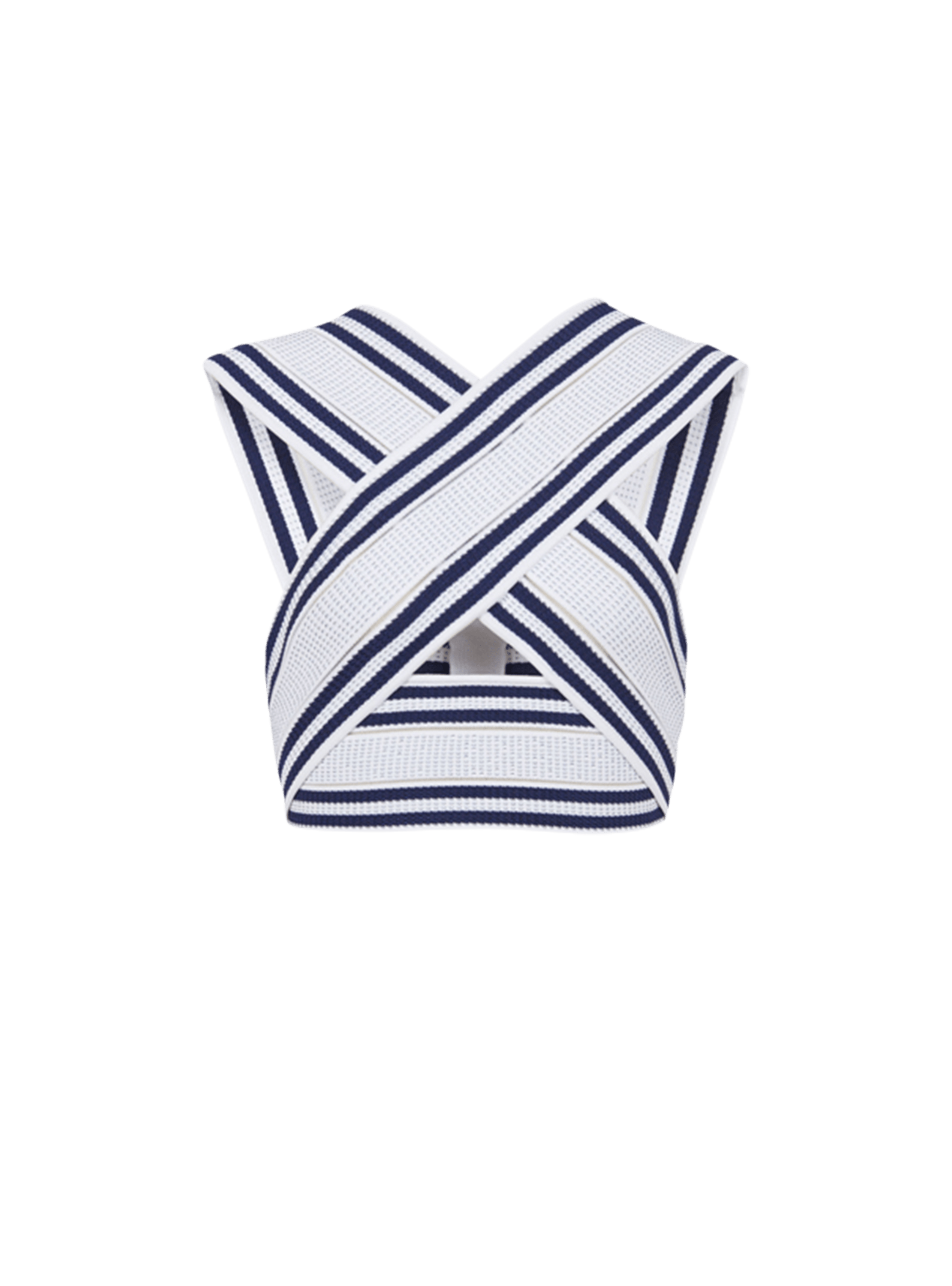 HIGH SUMMER CAPSULE - Knit crop top, white, hi-res