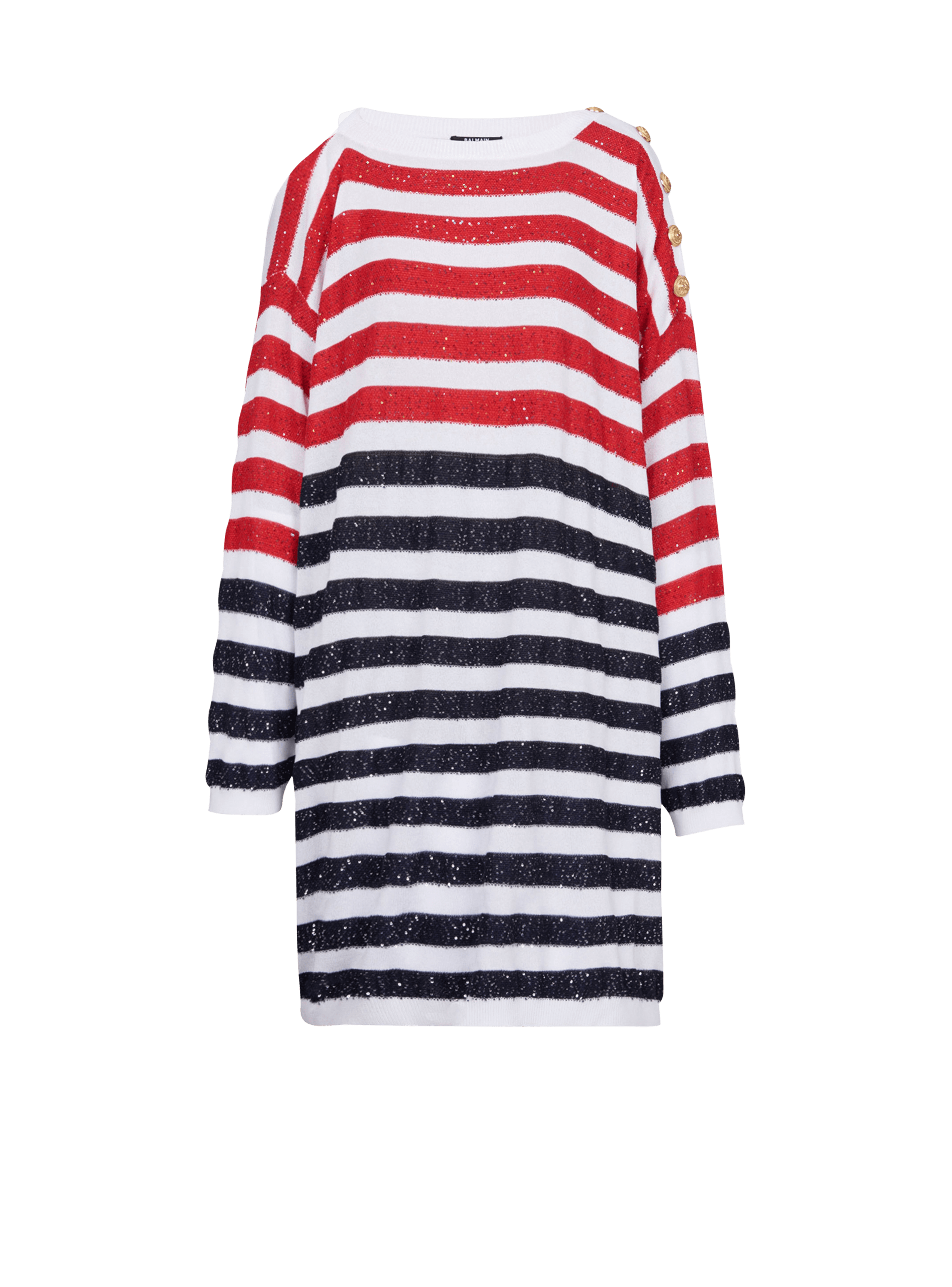 HIGH SUMMER CAPSULE -Striped knit dress, multicolor, hi-res