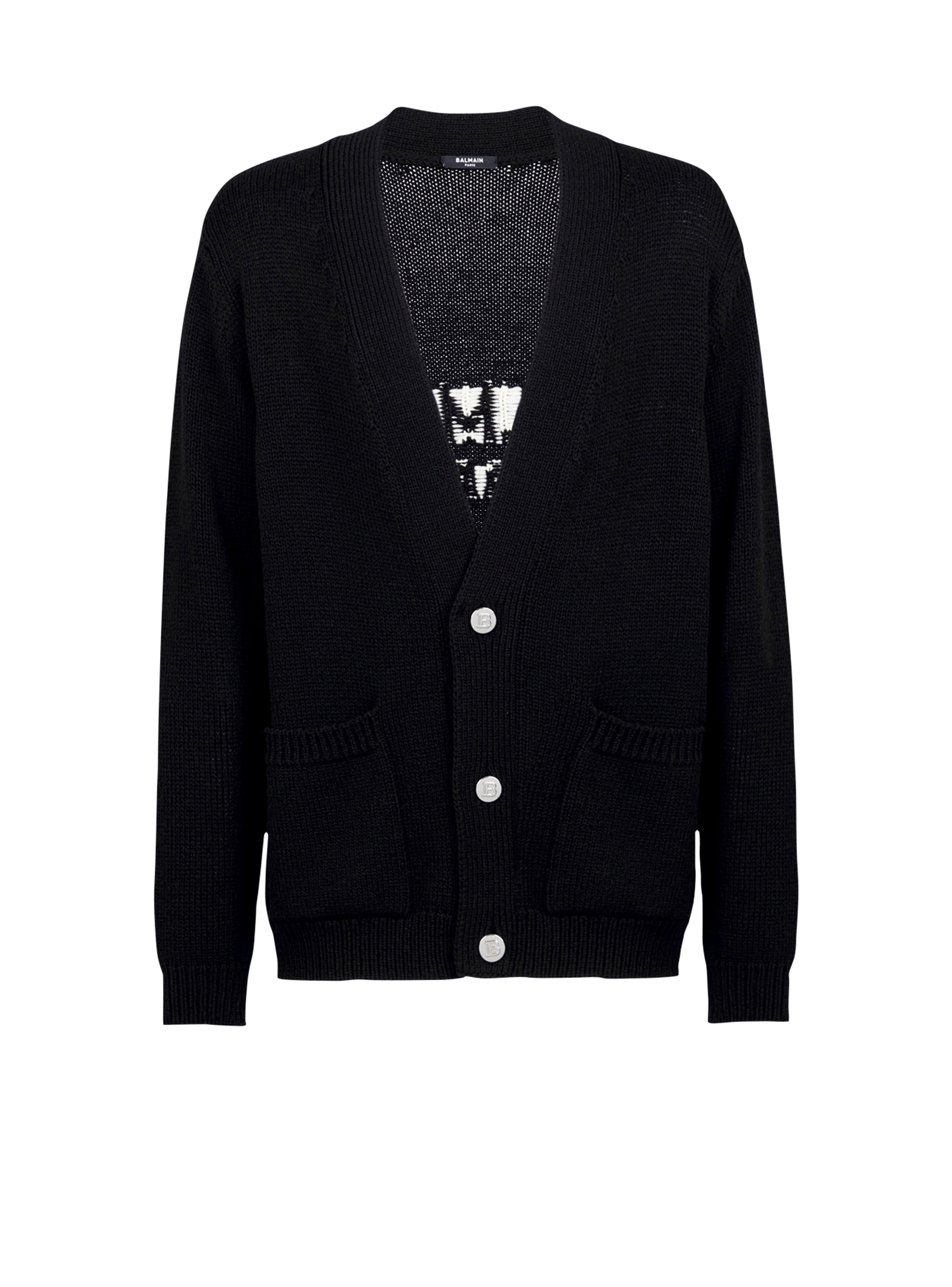 Knit cardigan with Balmain logo