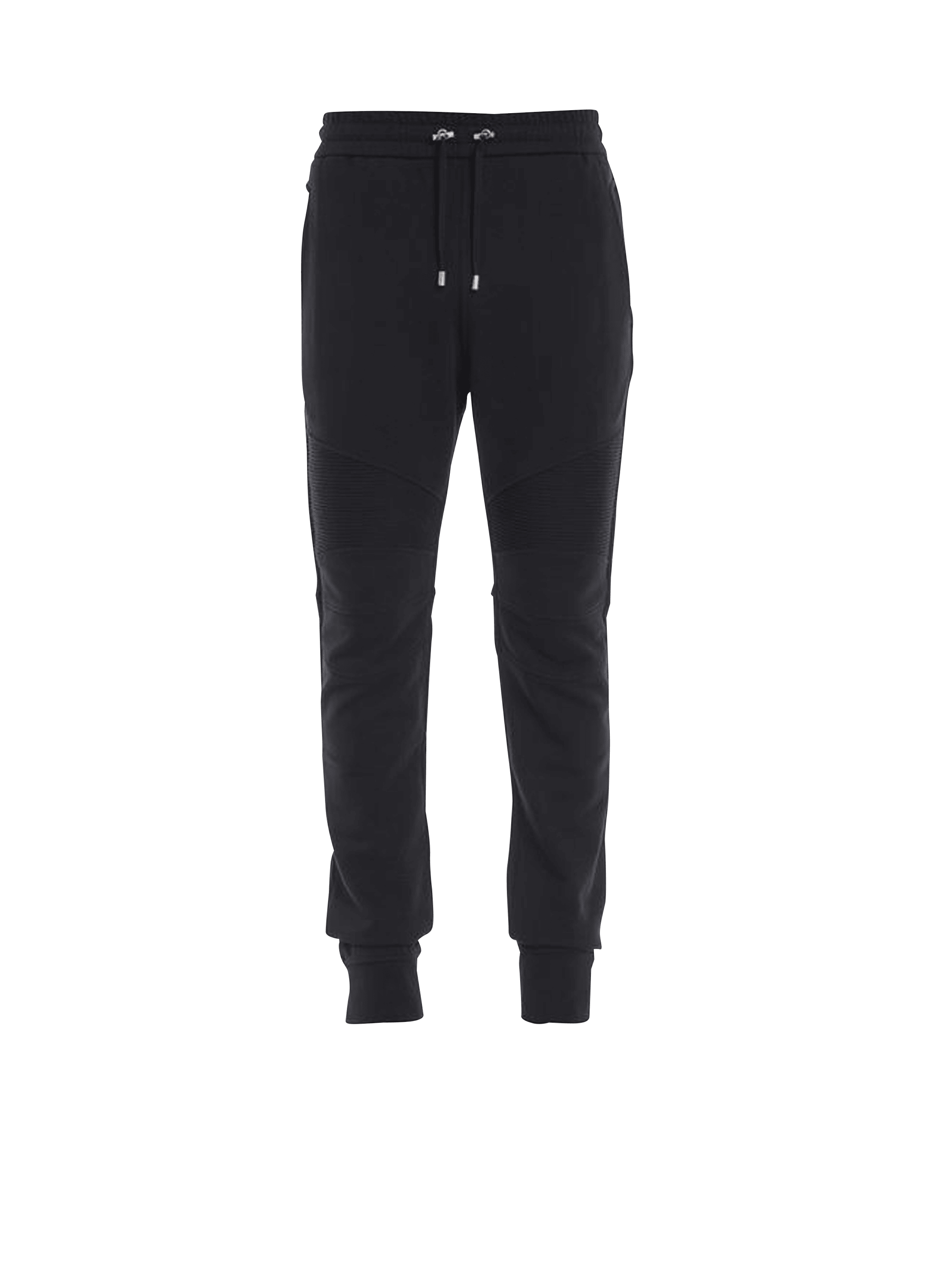 Pantaloni da jogging in cotone con logo Balmain stampato, nero, hi-res