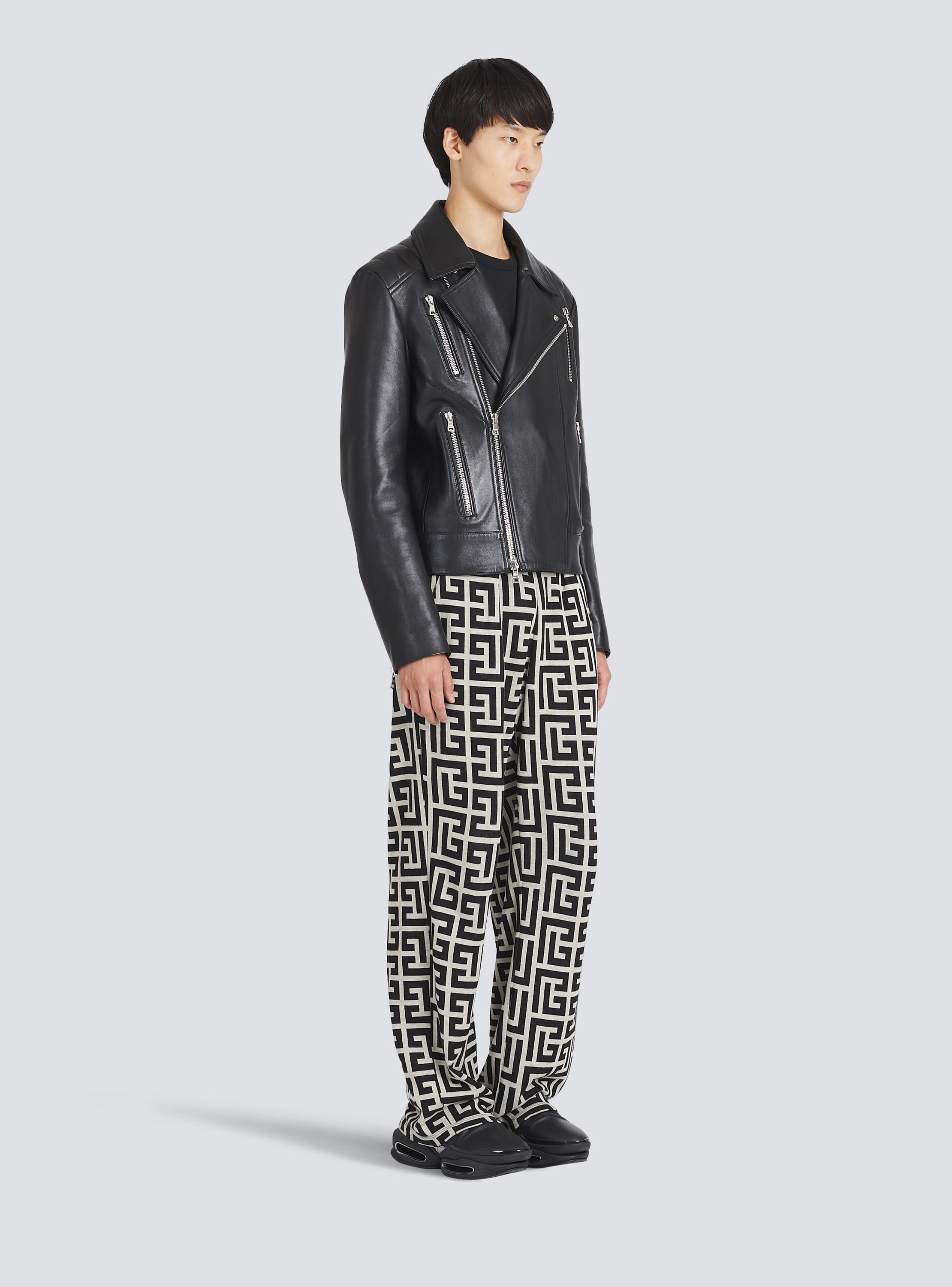 Balmain leather hot sale jacket mens