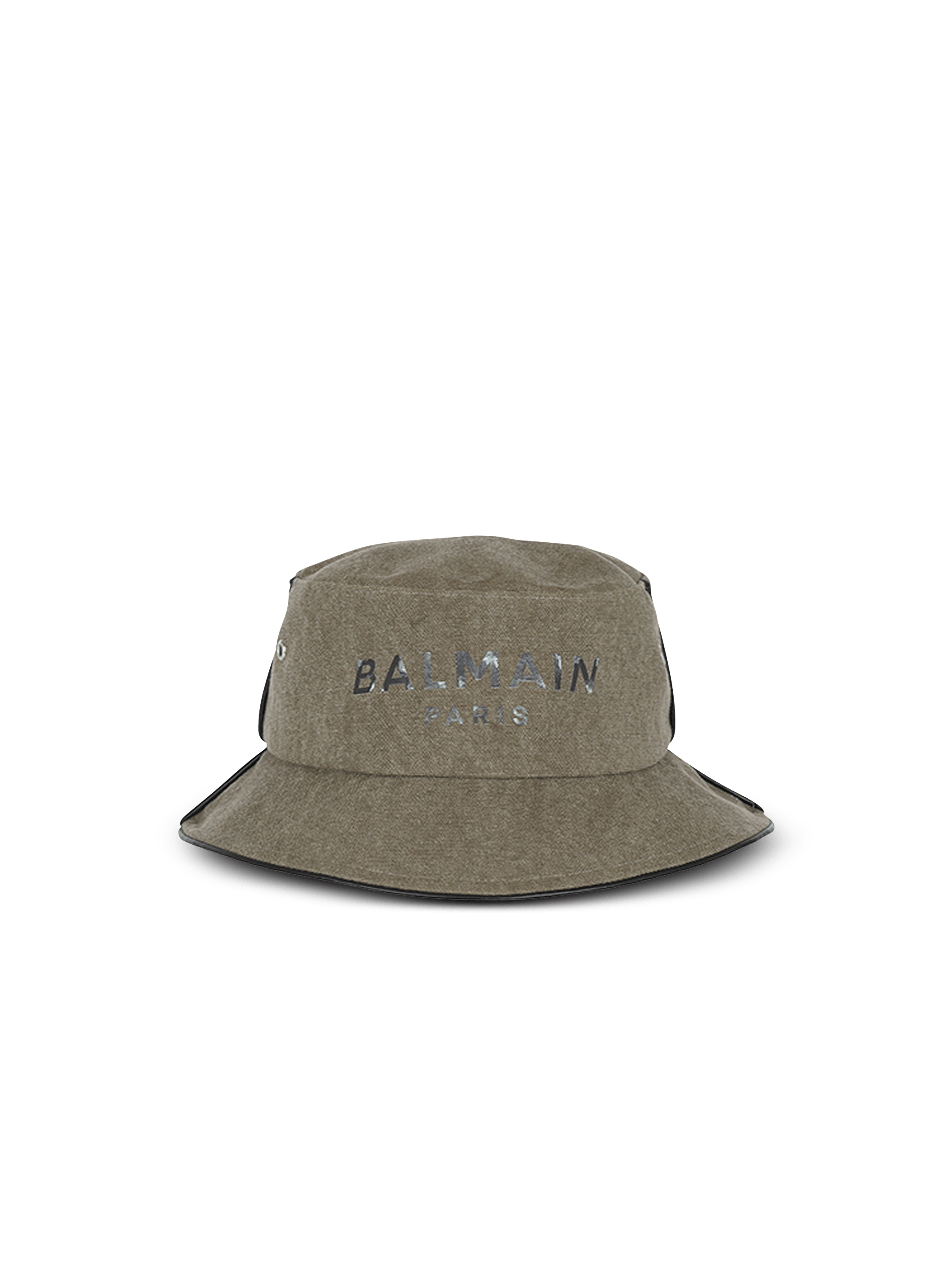 Cotton canvas bucket hat with Balmain Paris logo