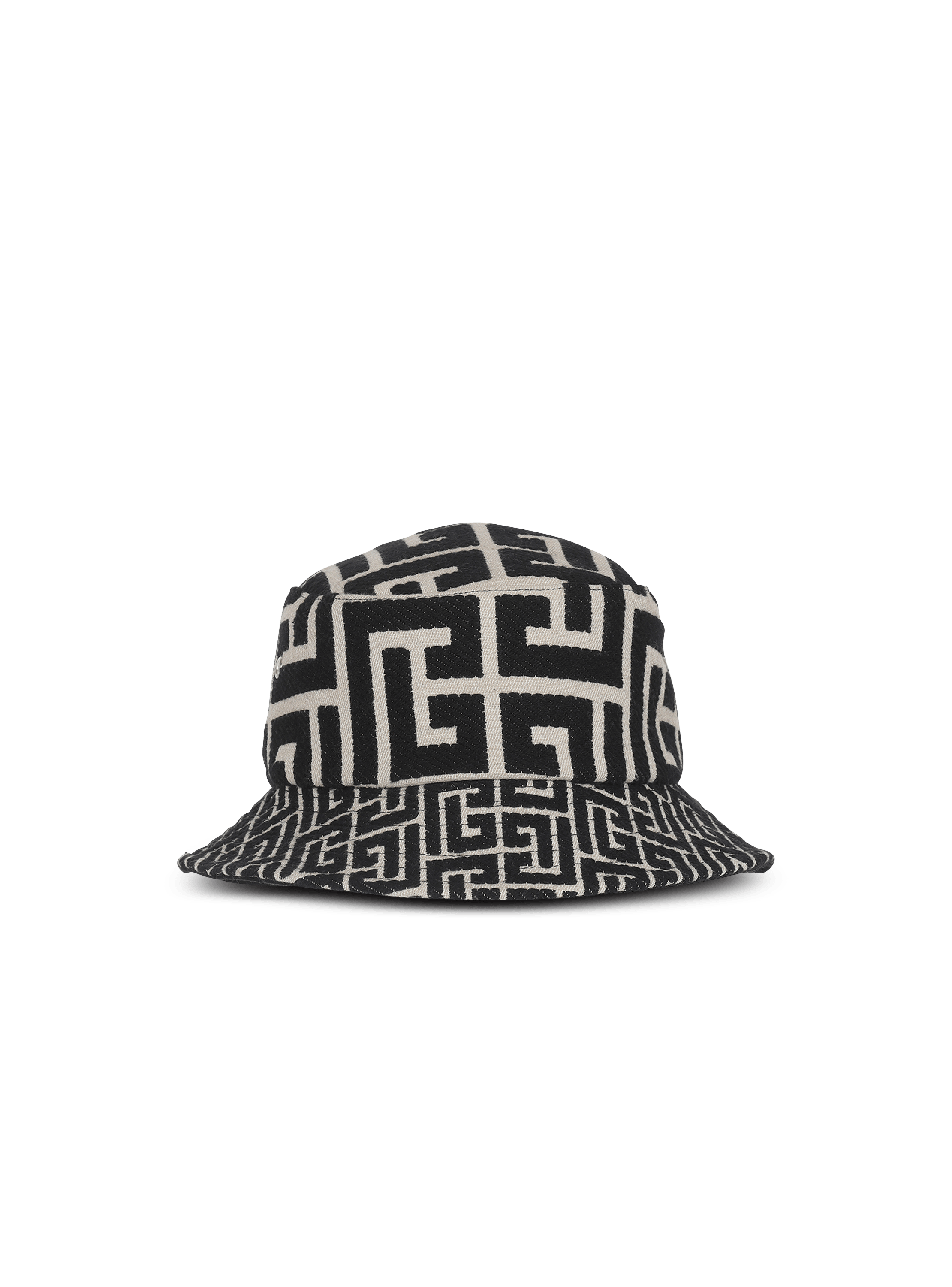 Cappello da pescatore in tela di cotone con logo Balmain Paris