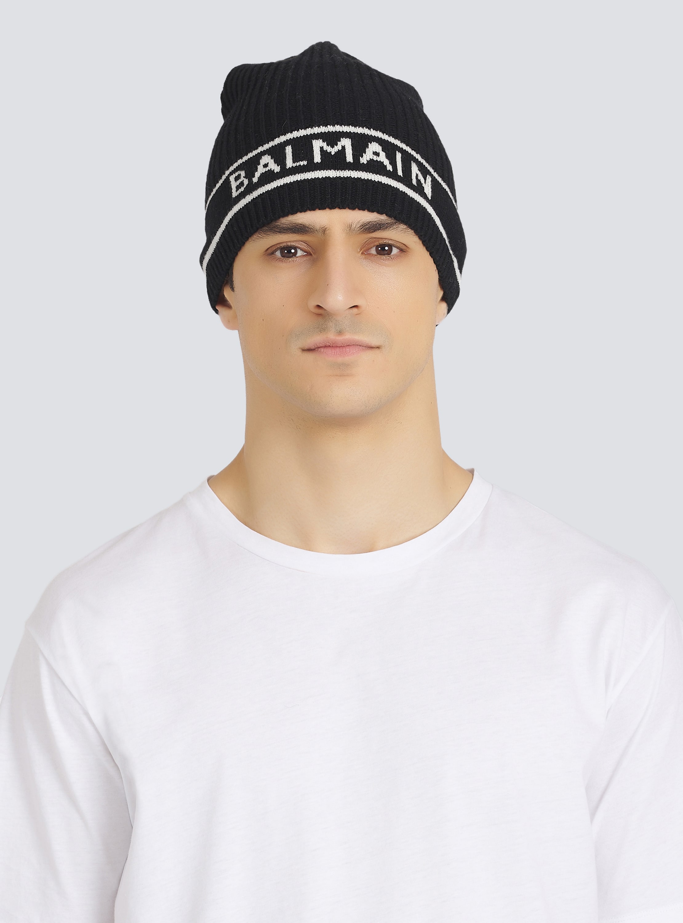 Balmain Men's Monogrammed Jacquard Beanie