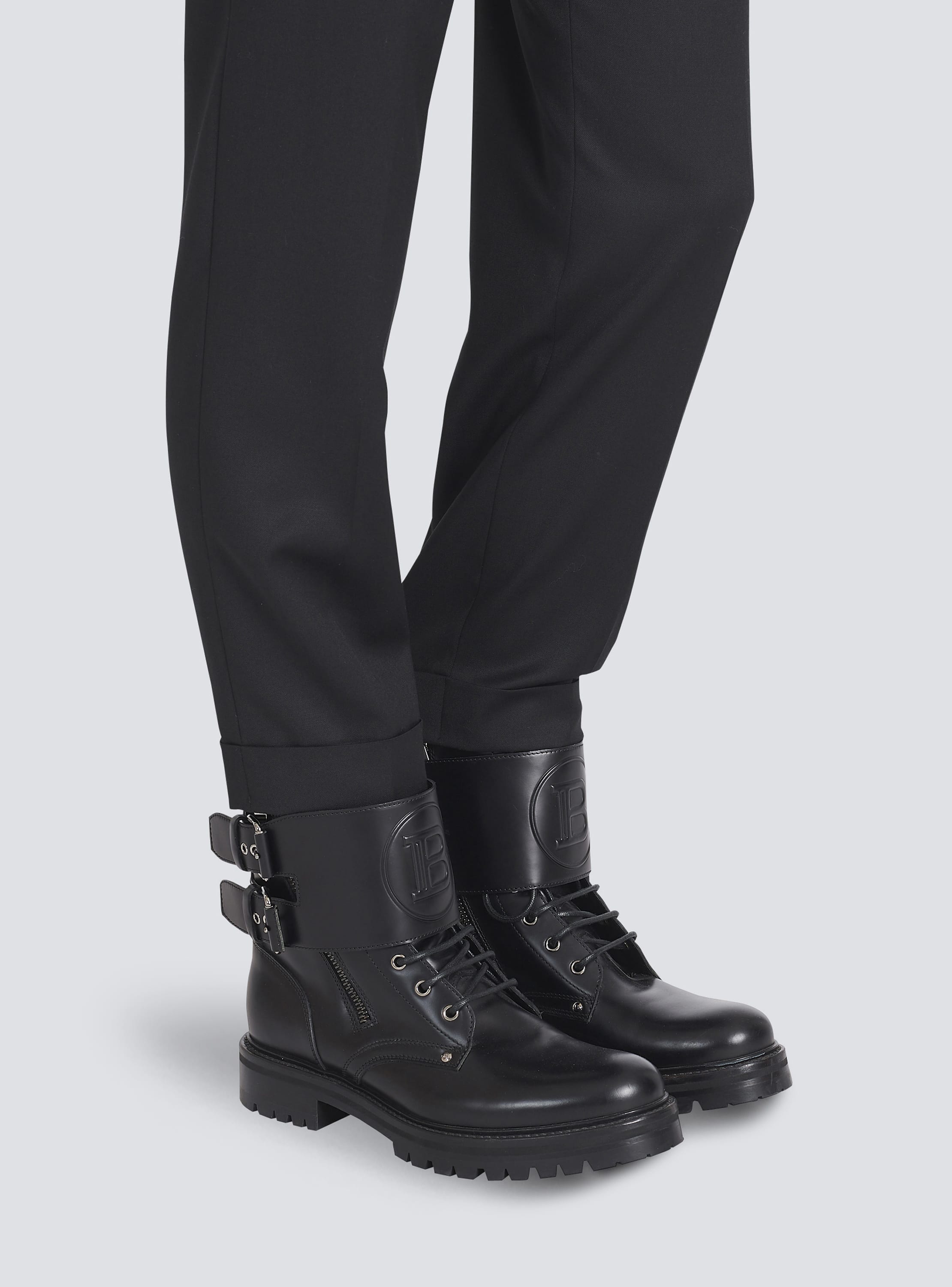 Balenciaga Tiaga Leather Boots in Black for Men