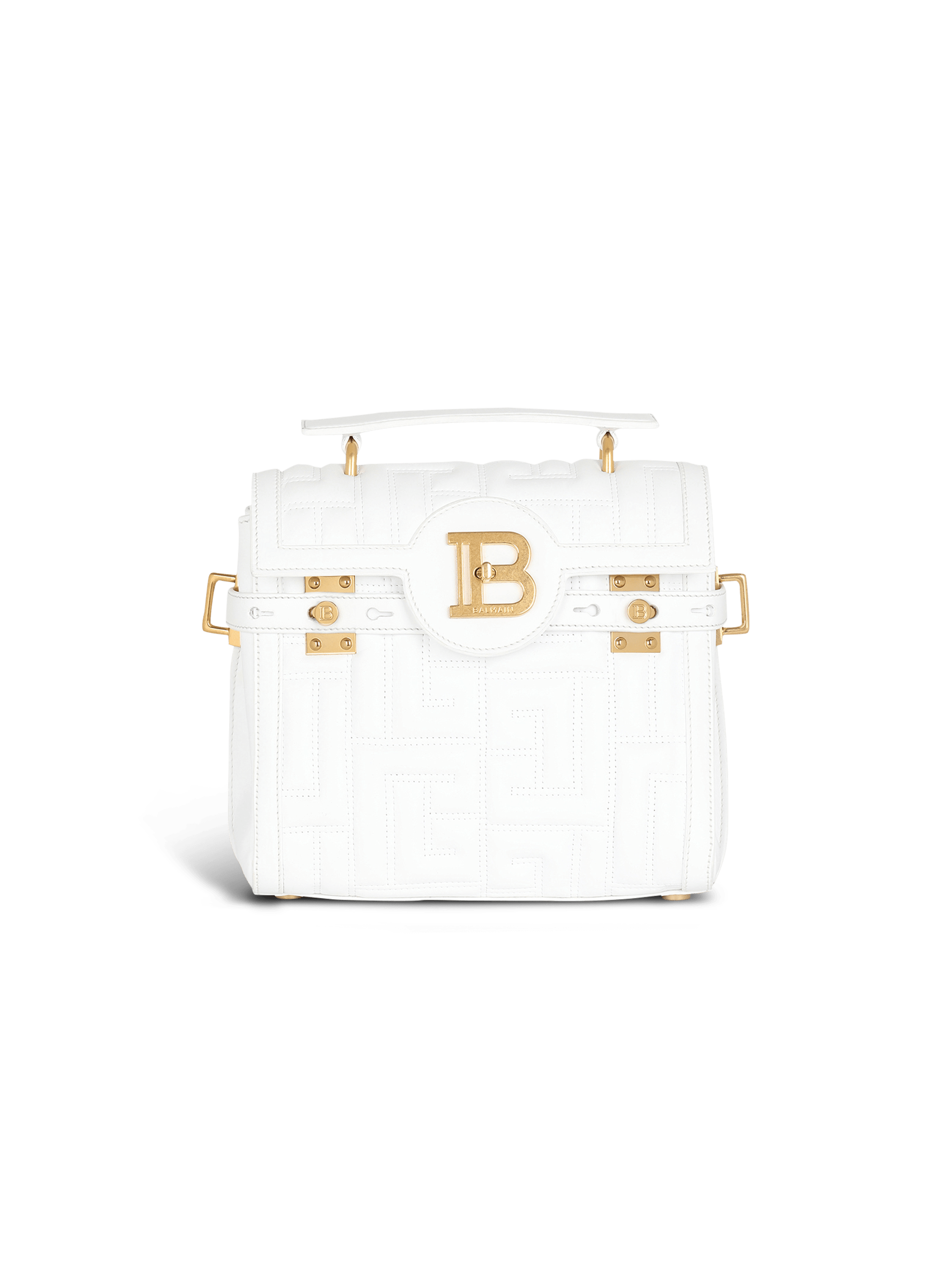 Quilted leather B Buzz 23 bag white Women BALMAIN