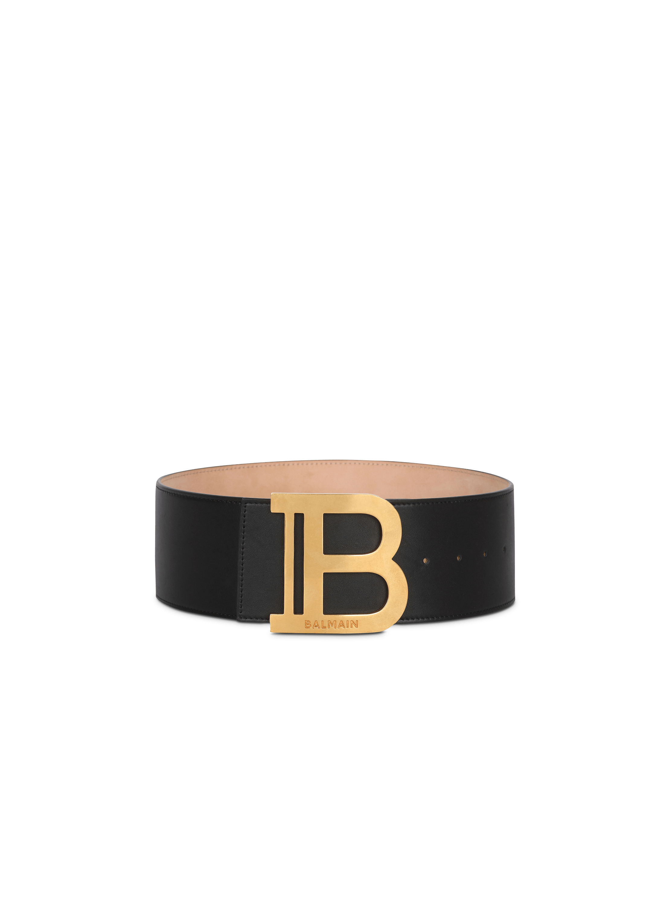 B-Belt in leather black - Women | BALMAIN