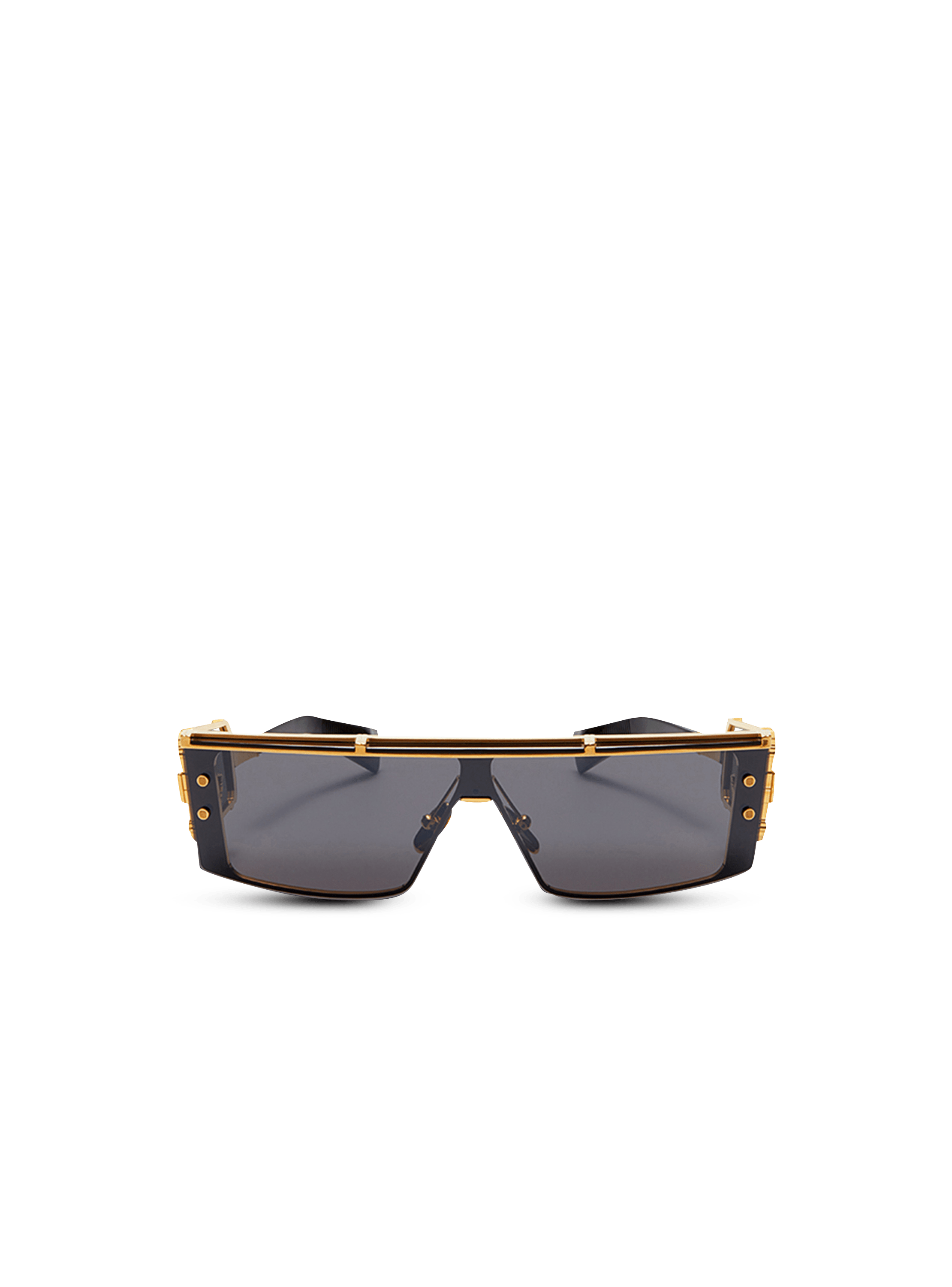 Balmain Wonder Boy III Shield-Shaped Gold/Black Sunglasses