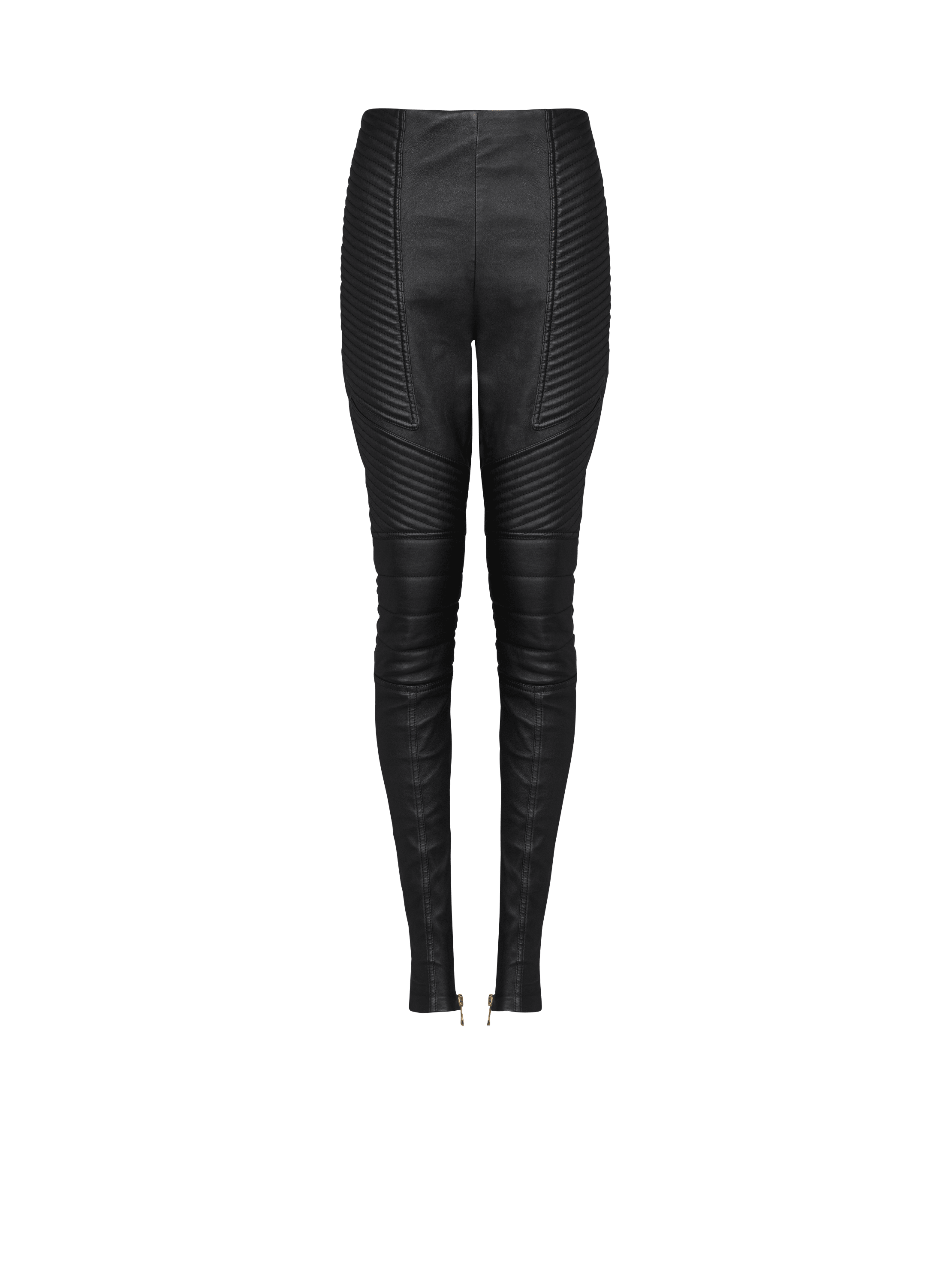 Slim-fit leather trousers