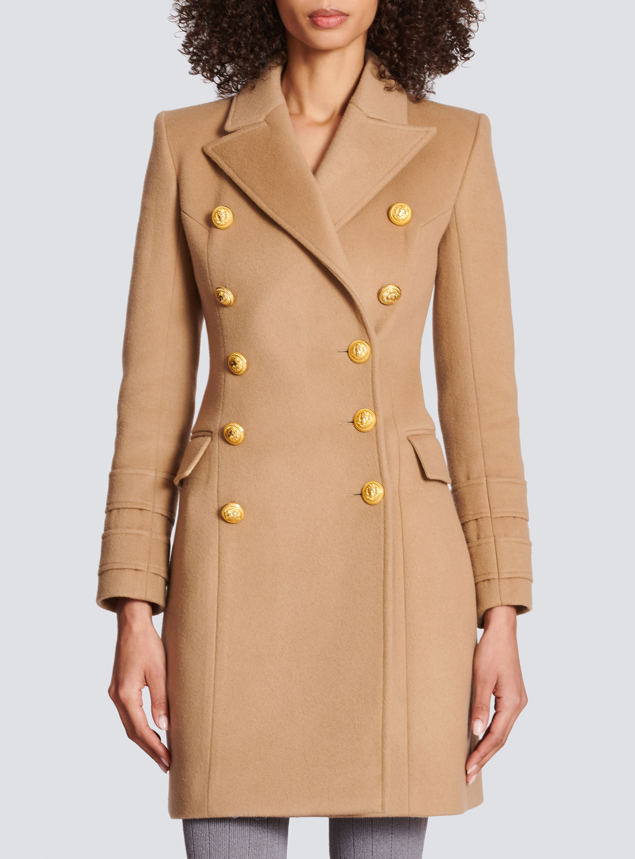 Balmain on sale long coat