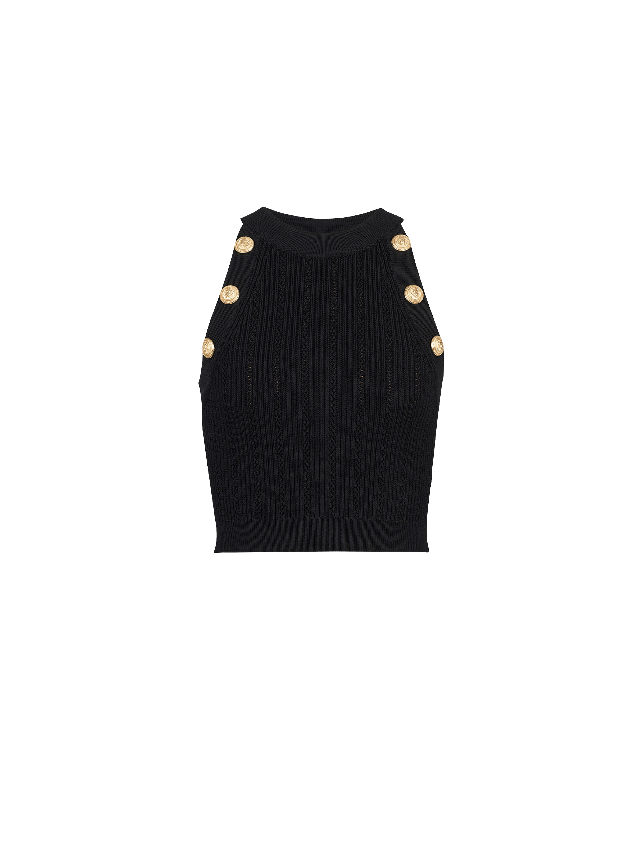 BALMAIN, Contrast Knit Square Neck Bra Top, Women