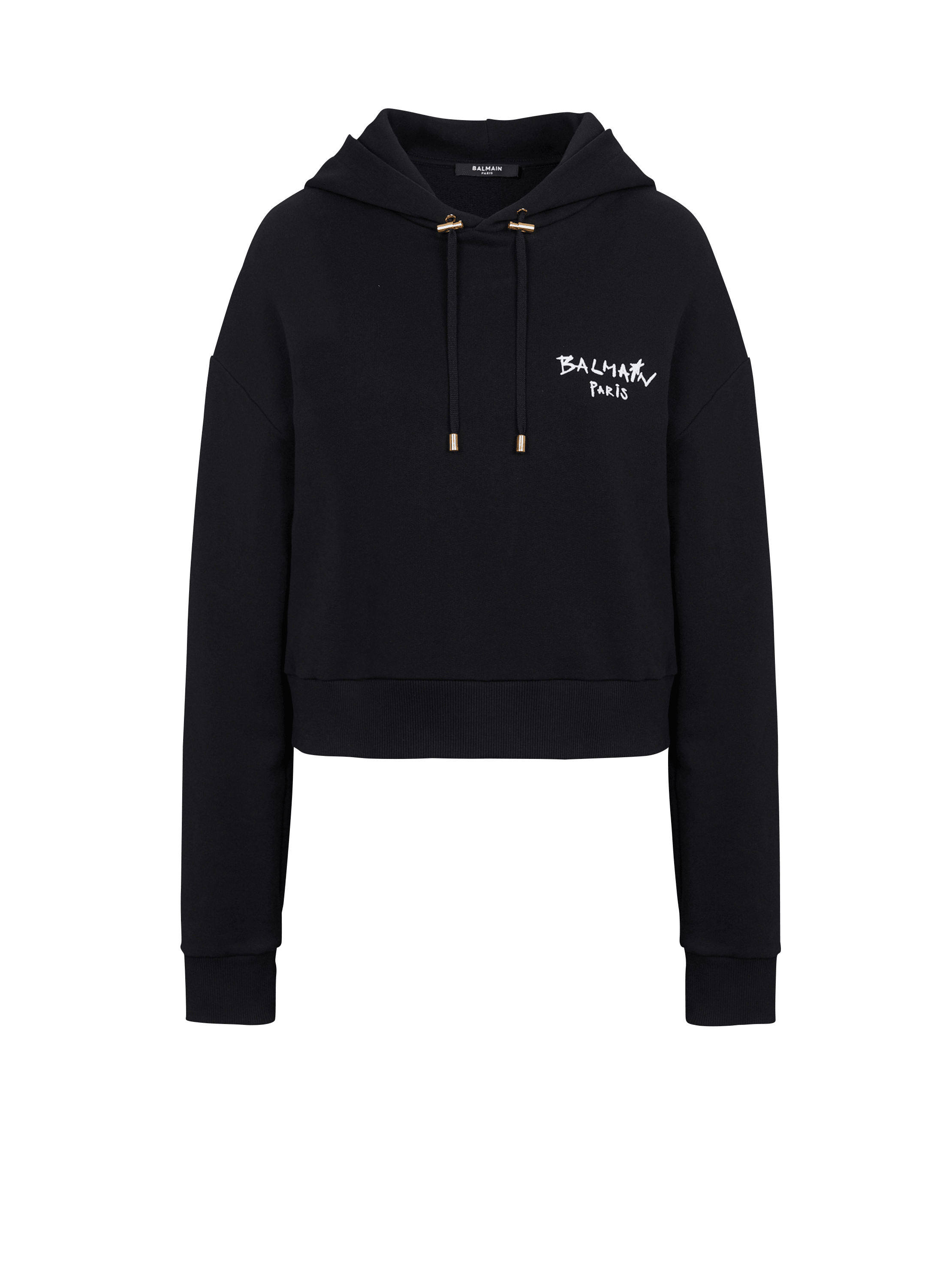 Cropped sweatshirt with Balmain logo print