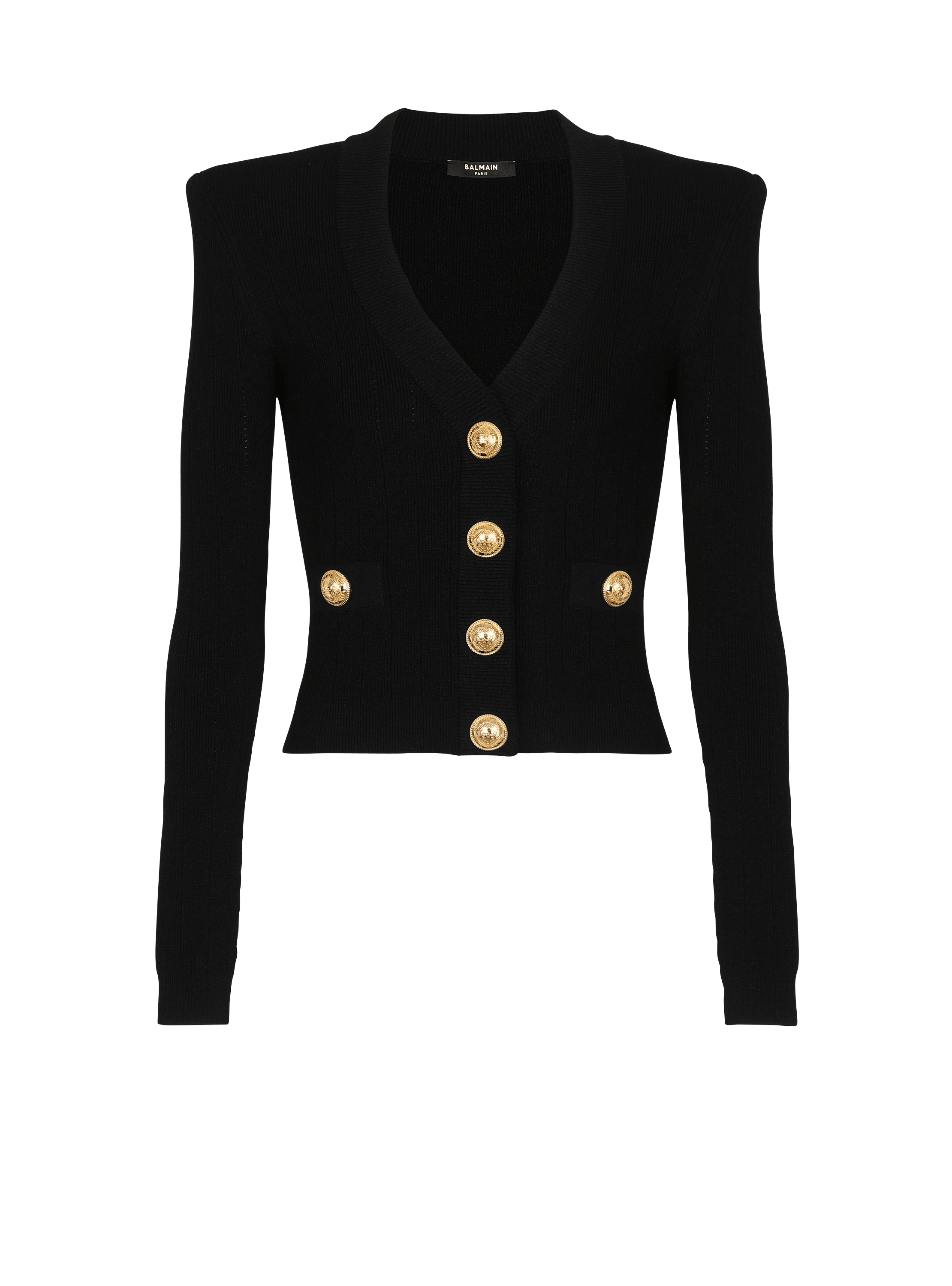 balmain black semi-sheer cardigan, StclaircomoShops