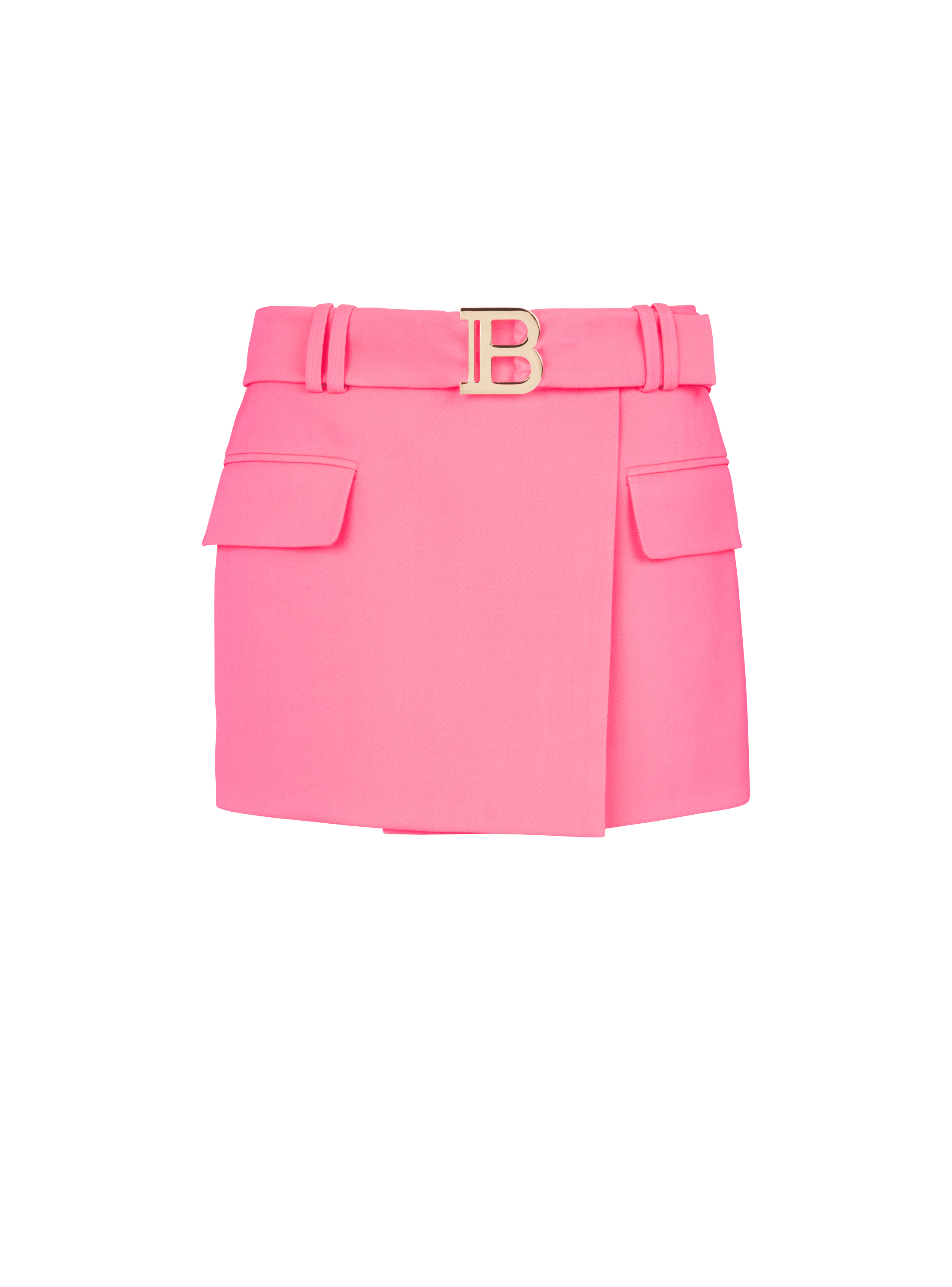 Short wool low-rise skirt