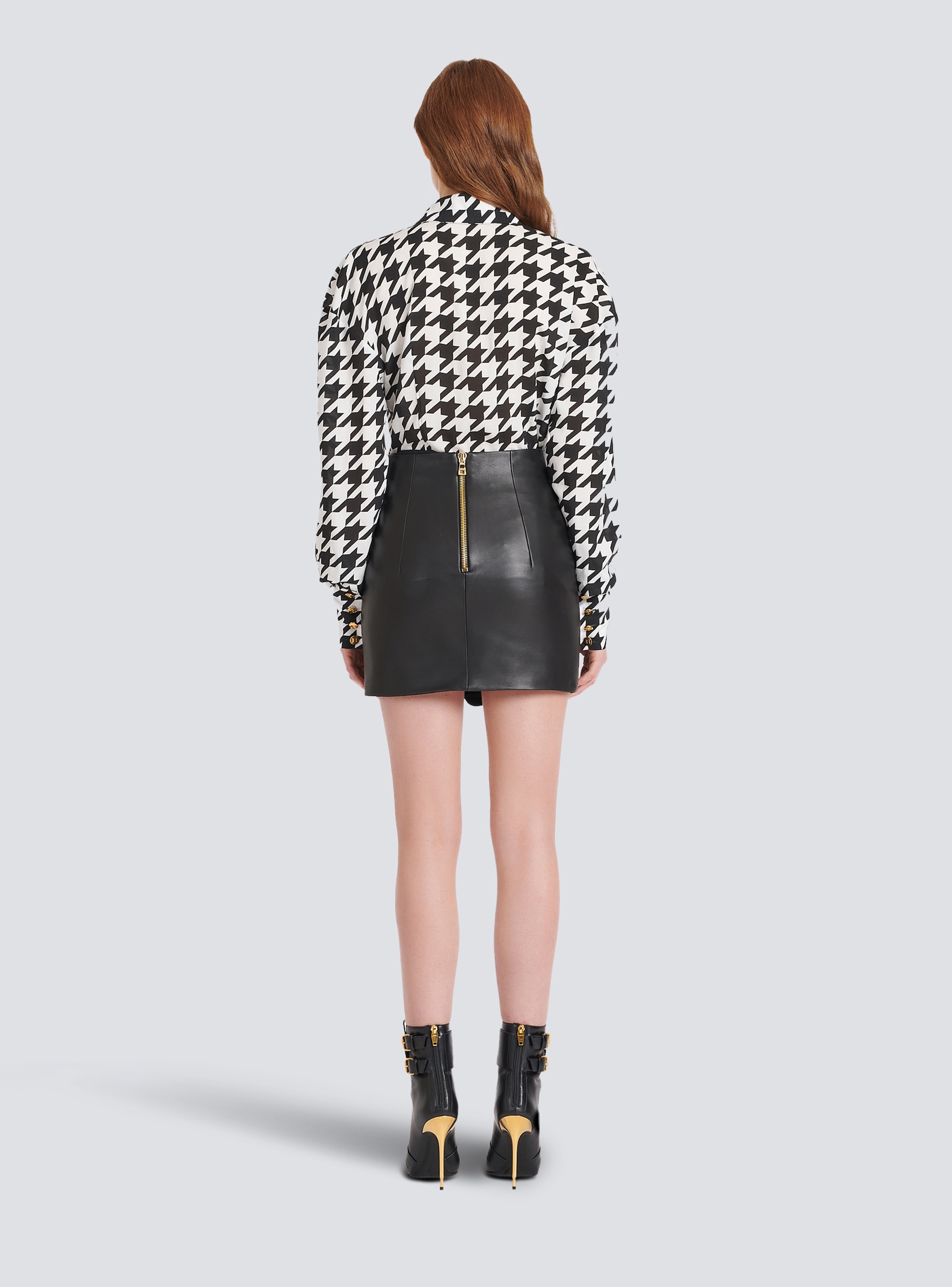 Short leather skirt - Women | BALMAIN