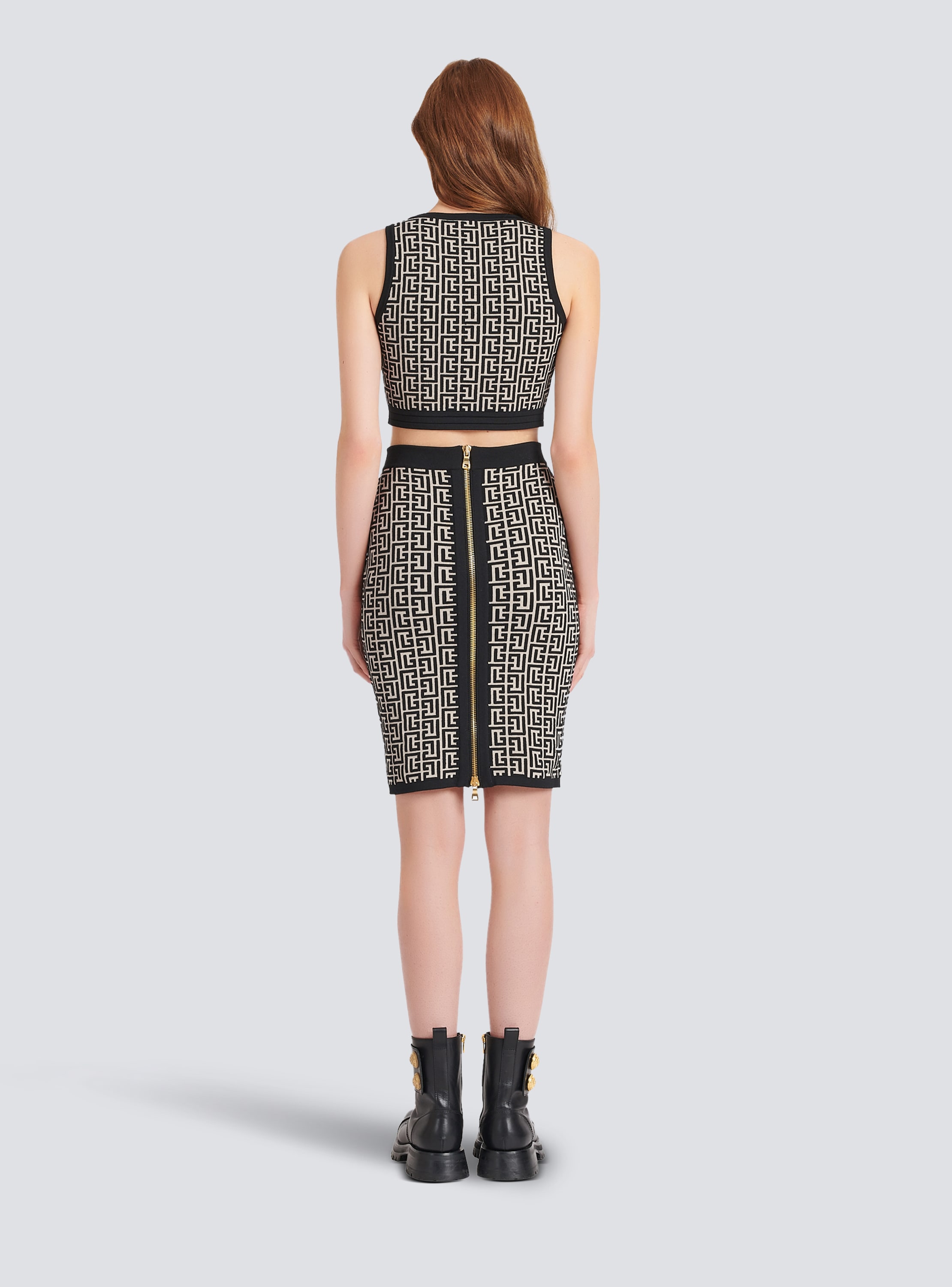 BALMAIN, Monogram Knit Mini Skirt, Beauty