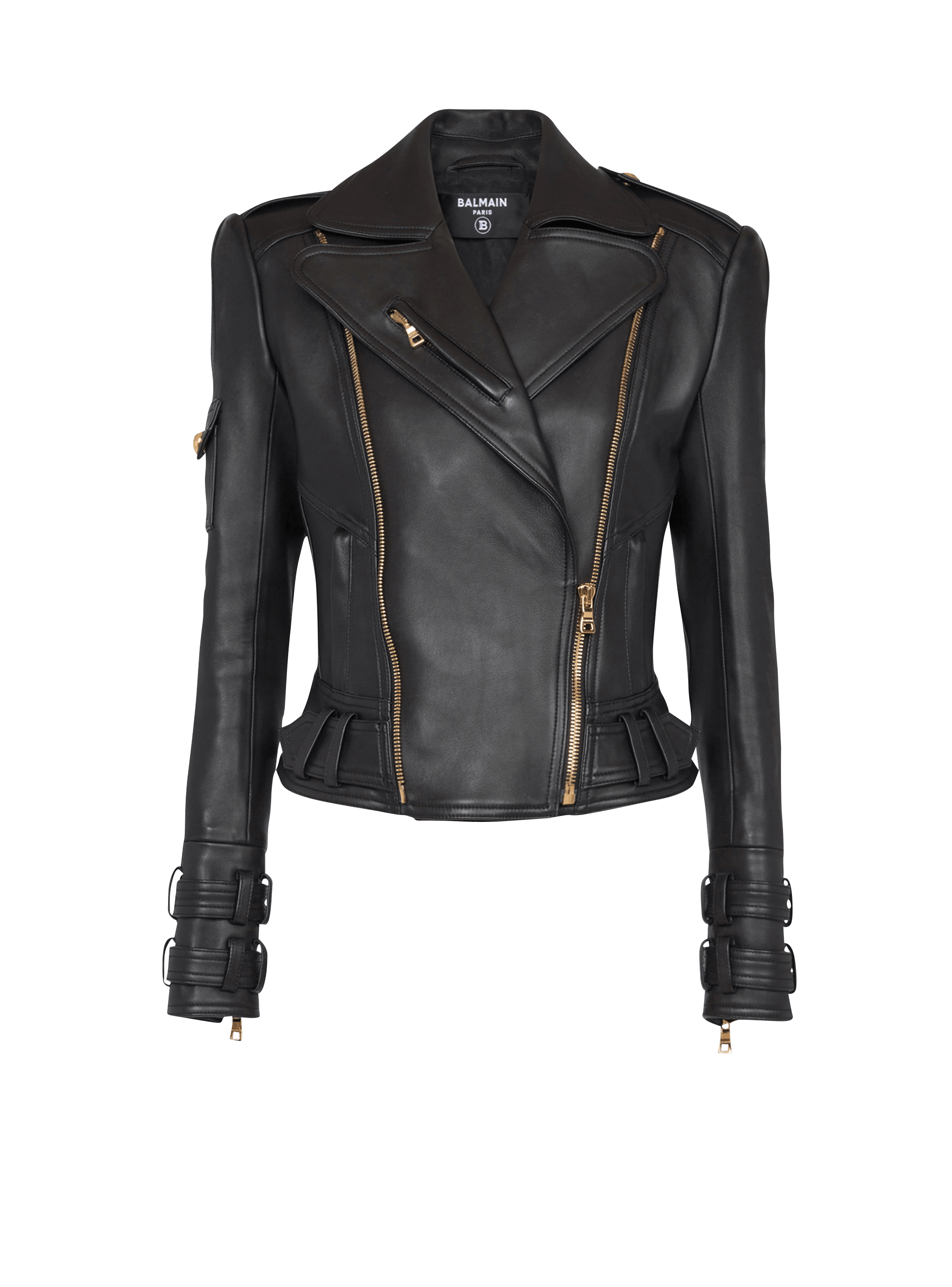 Leather biker jacket
