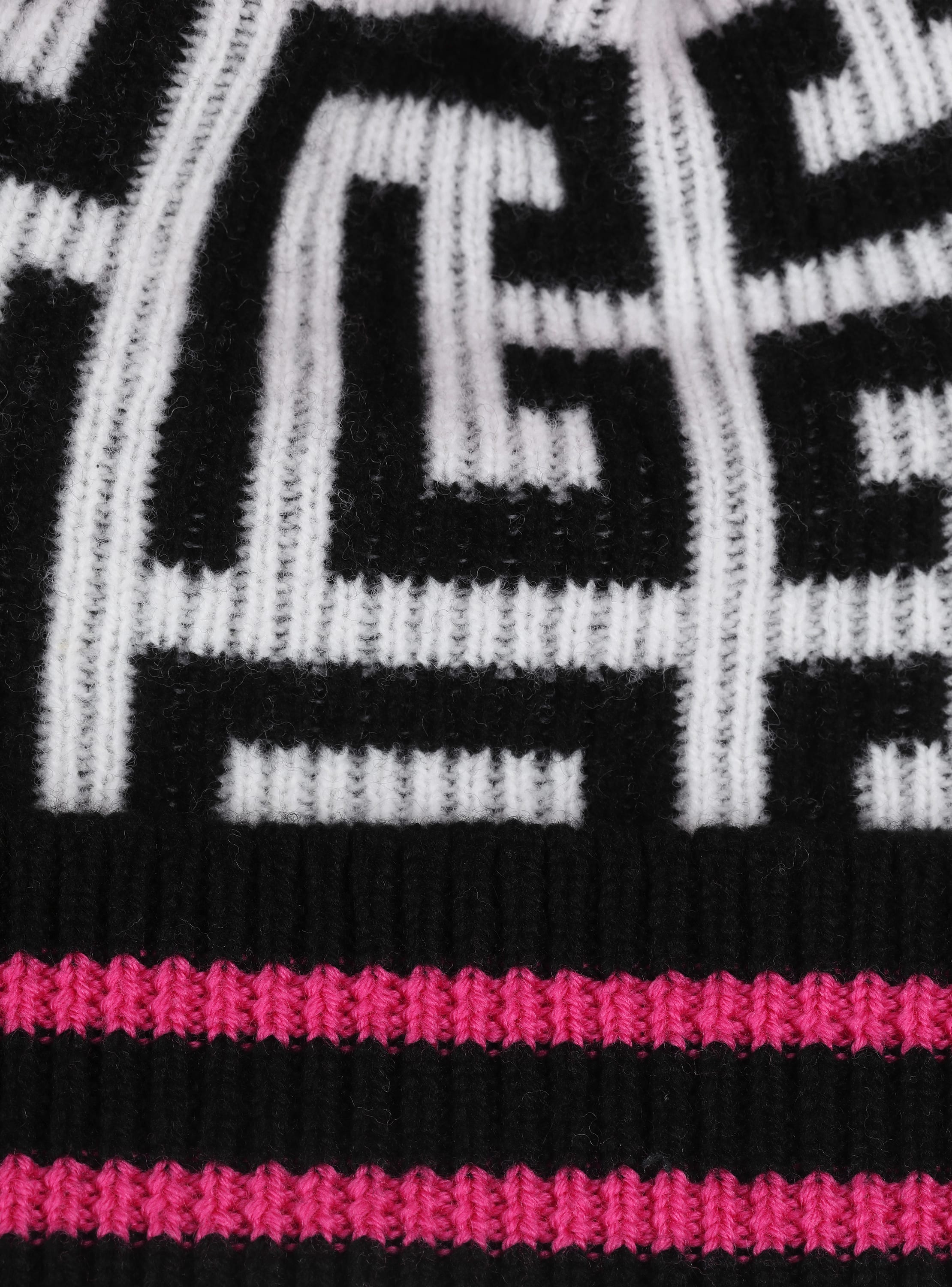 Wool scarf with large Balmain monogram black - Women