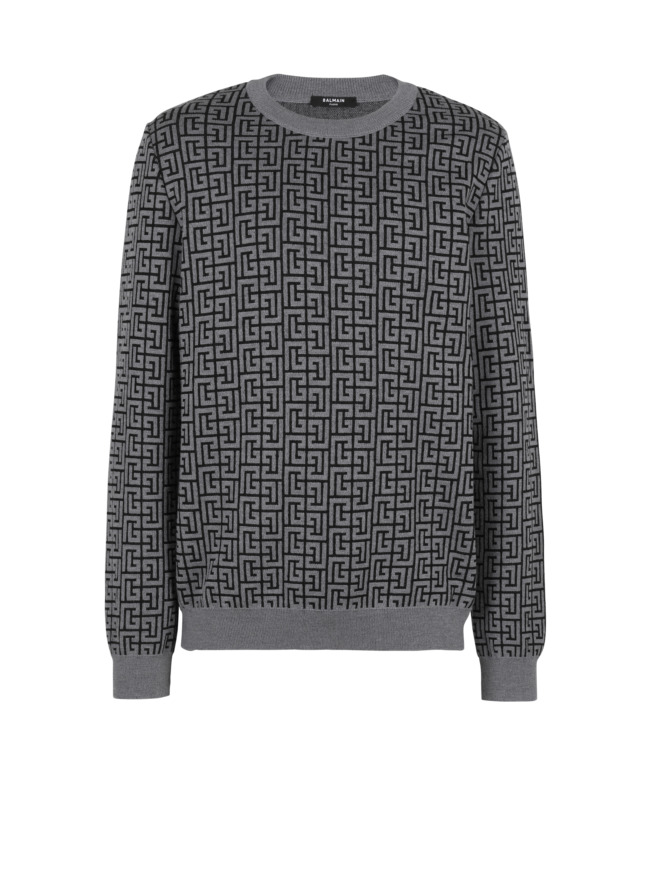 Pullover in lana con monogramma Balmain