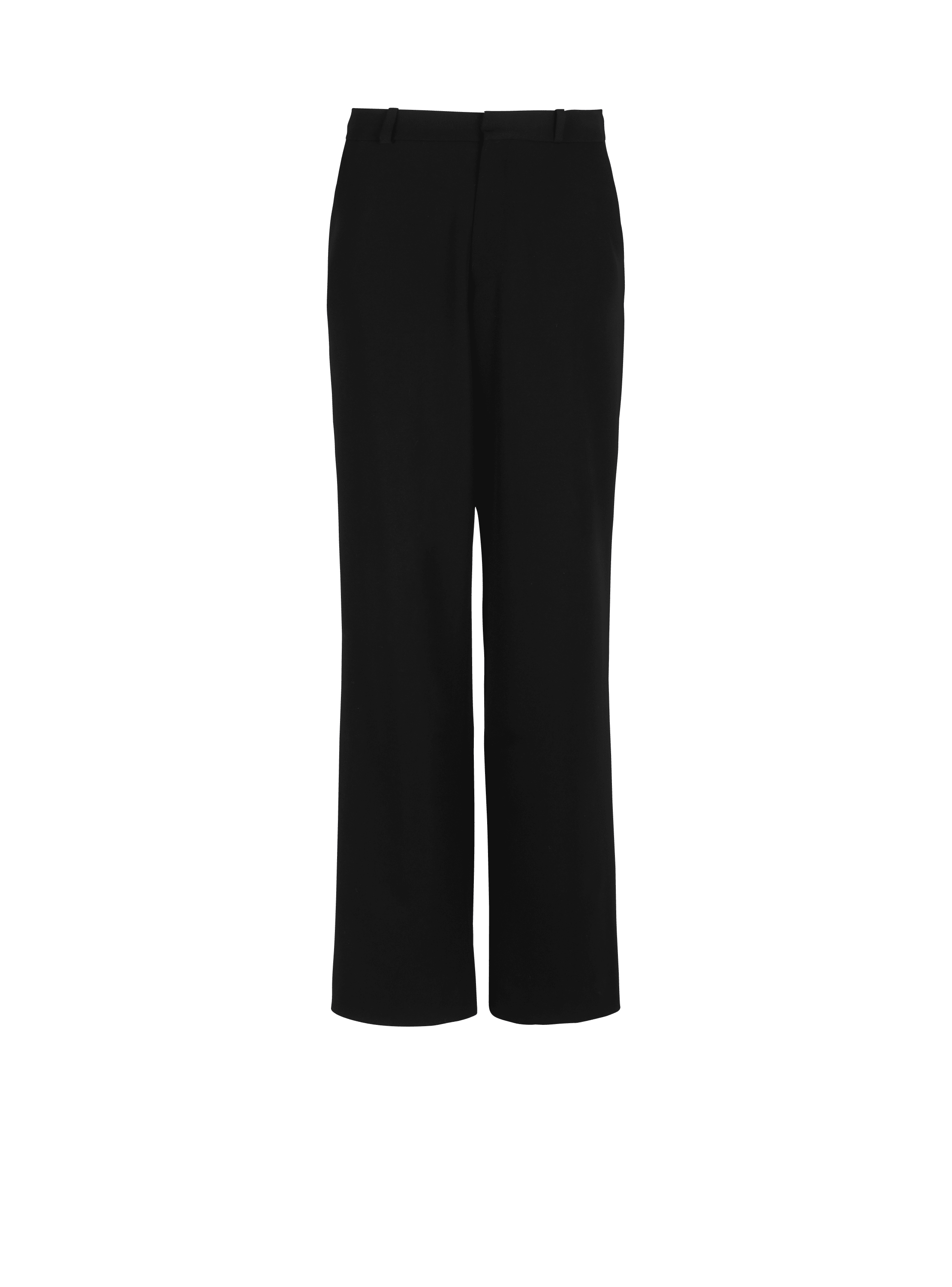Pantalon large en laine, noir, hi-res