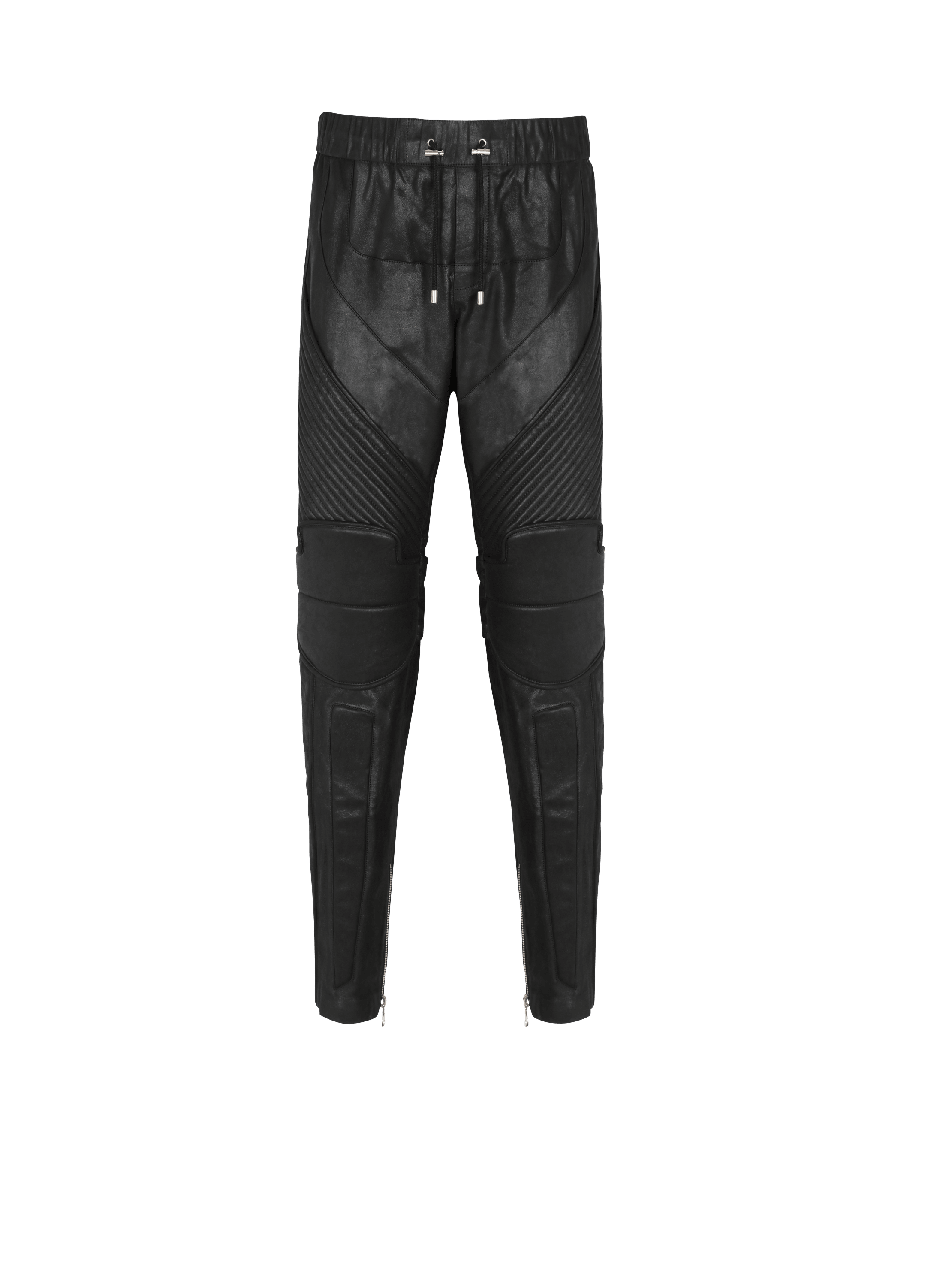 Leather jogging bottoms, black, hi-res