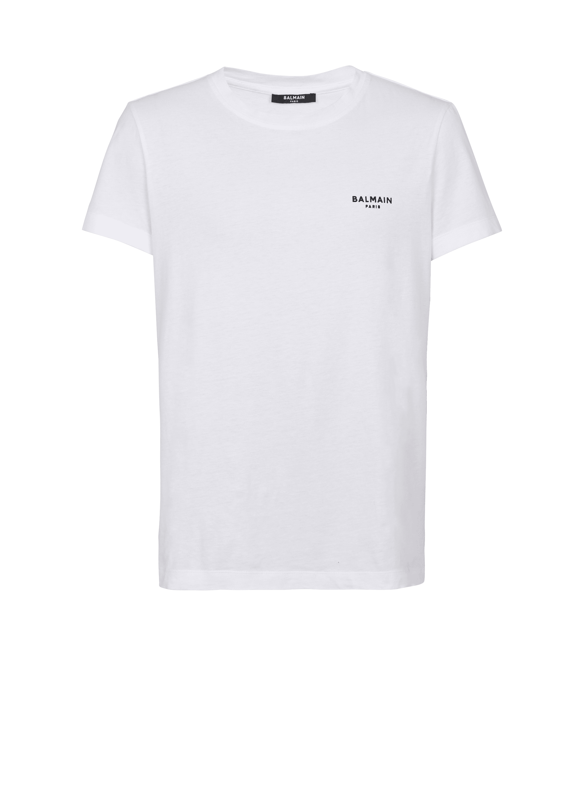 Flocked Balmain T-shirt, white, hi-res