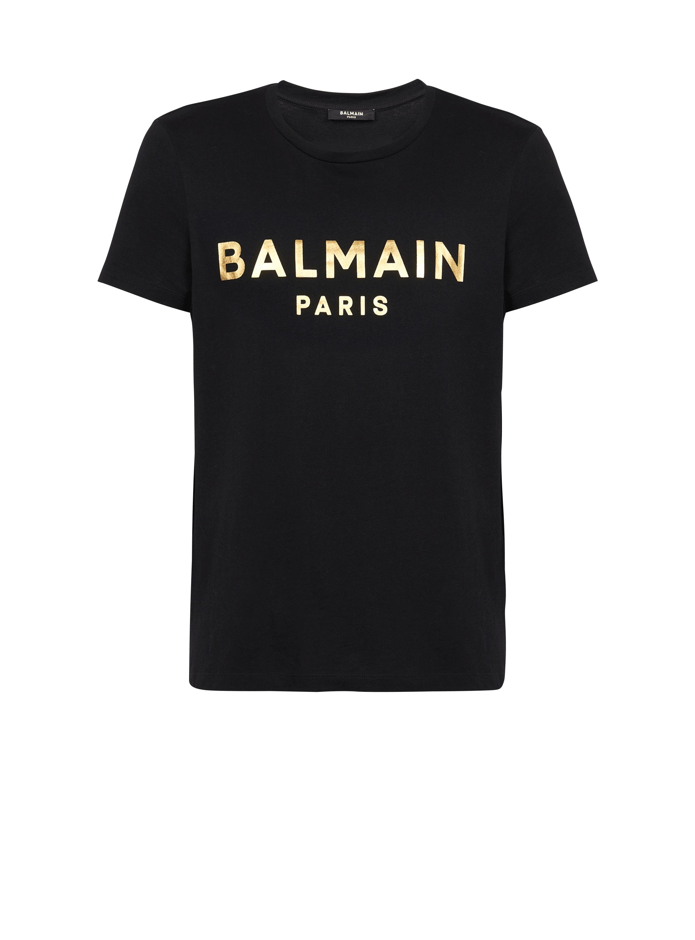 Eco-designed cotton T-shirt with Balmain Paris logo print