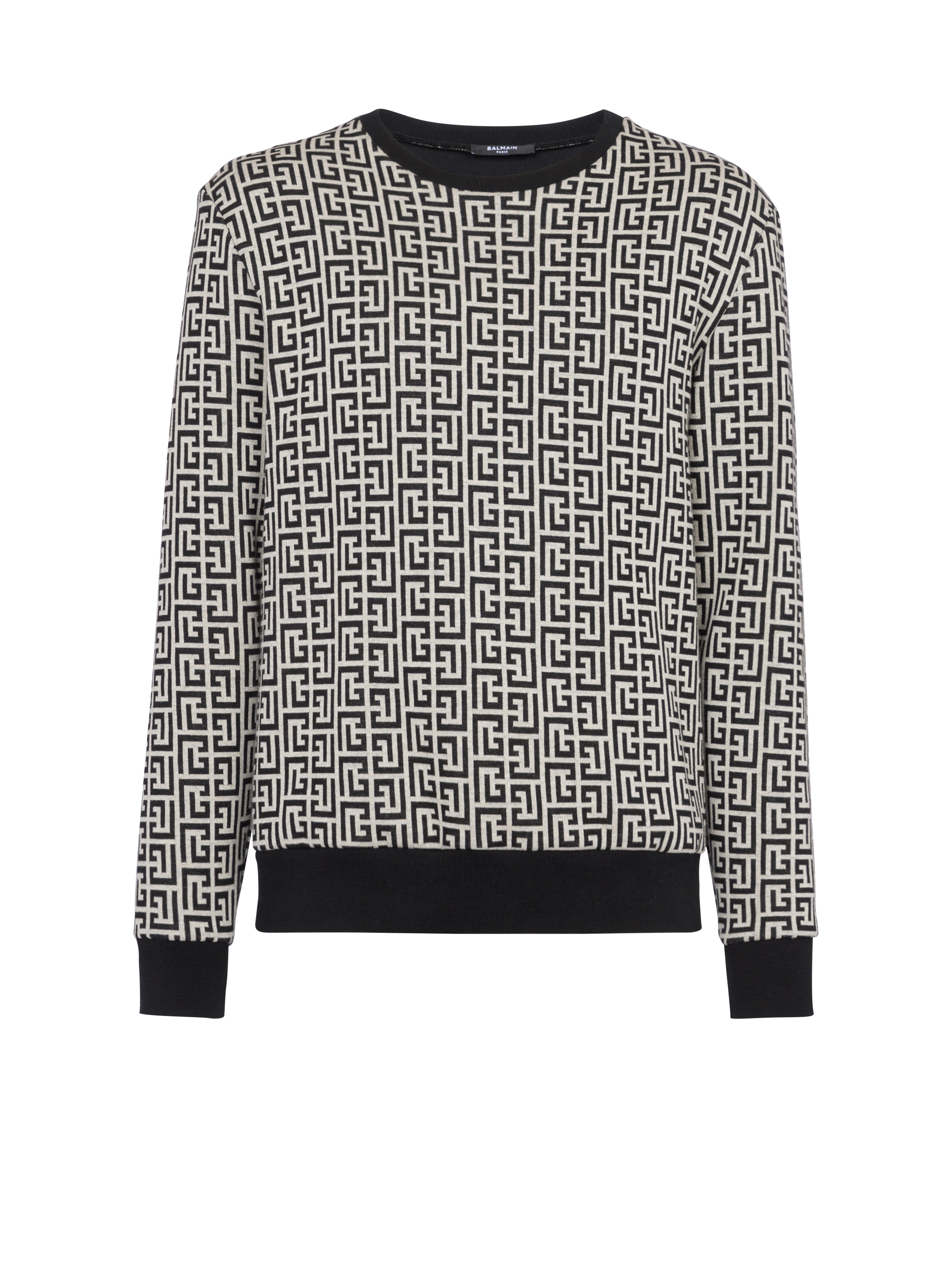 Balmain White/Black Monogram Sweatshirt - Sweatshirts from Brother2Brother  UK