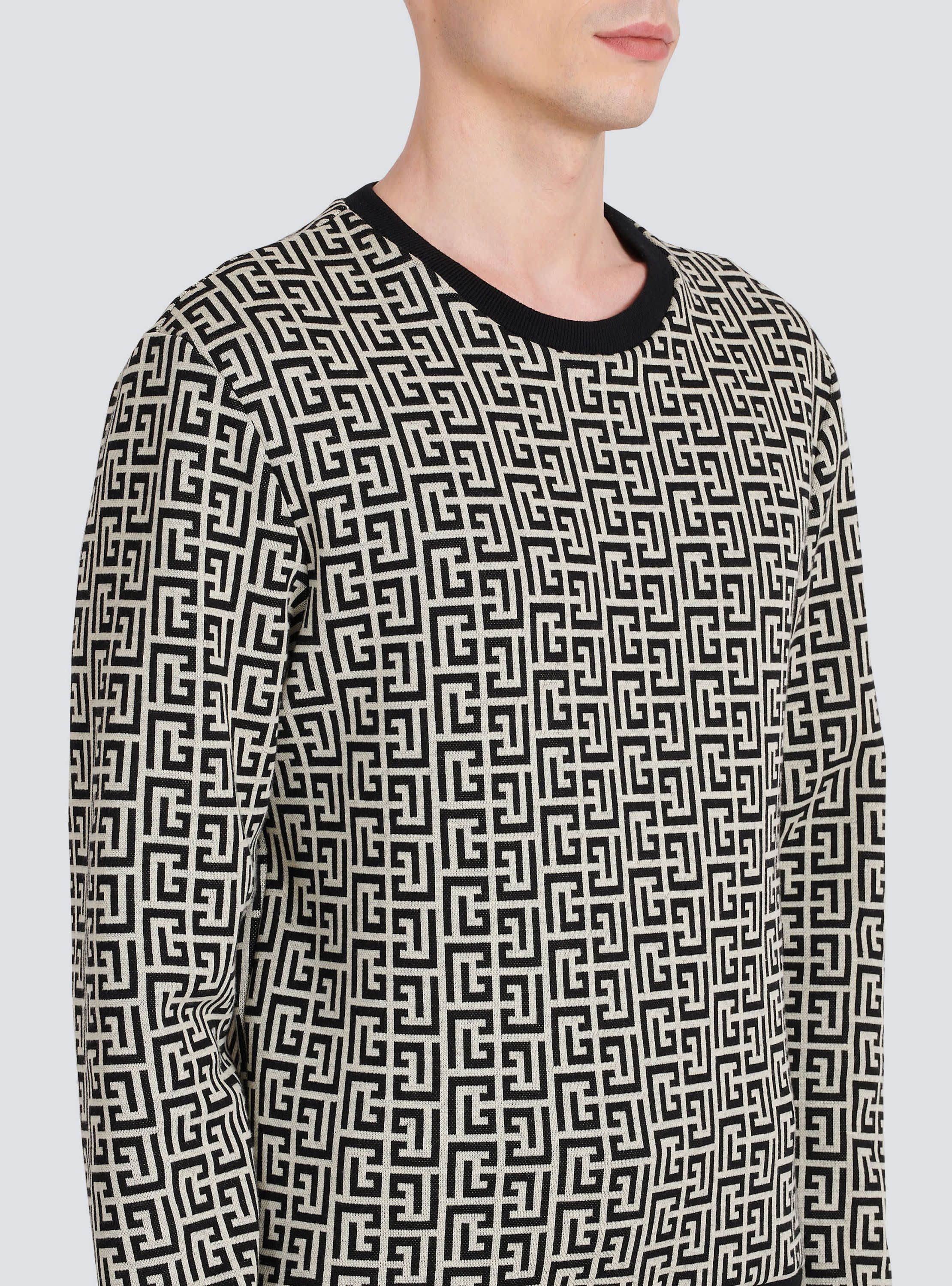 Balmain Monogram Sweatshirt - Black/White 3XL / Black