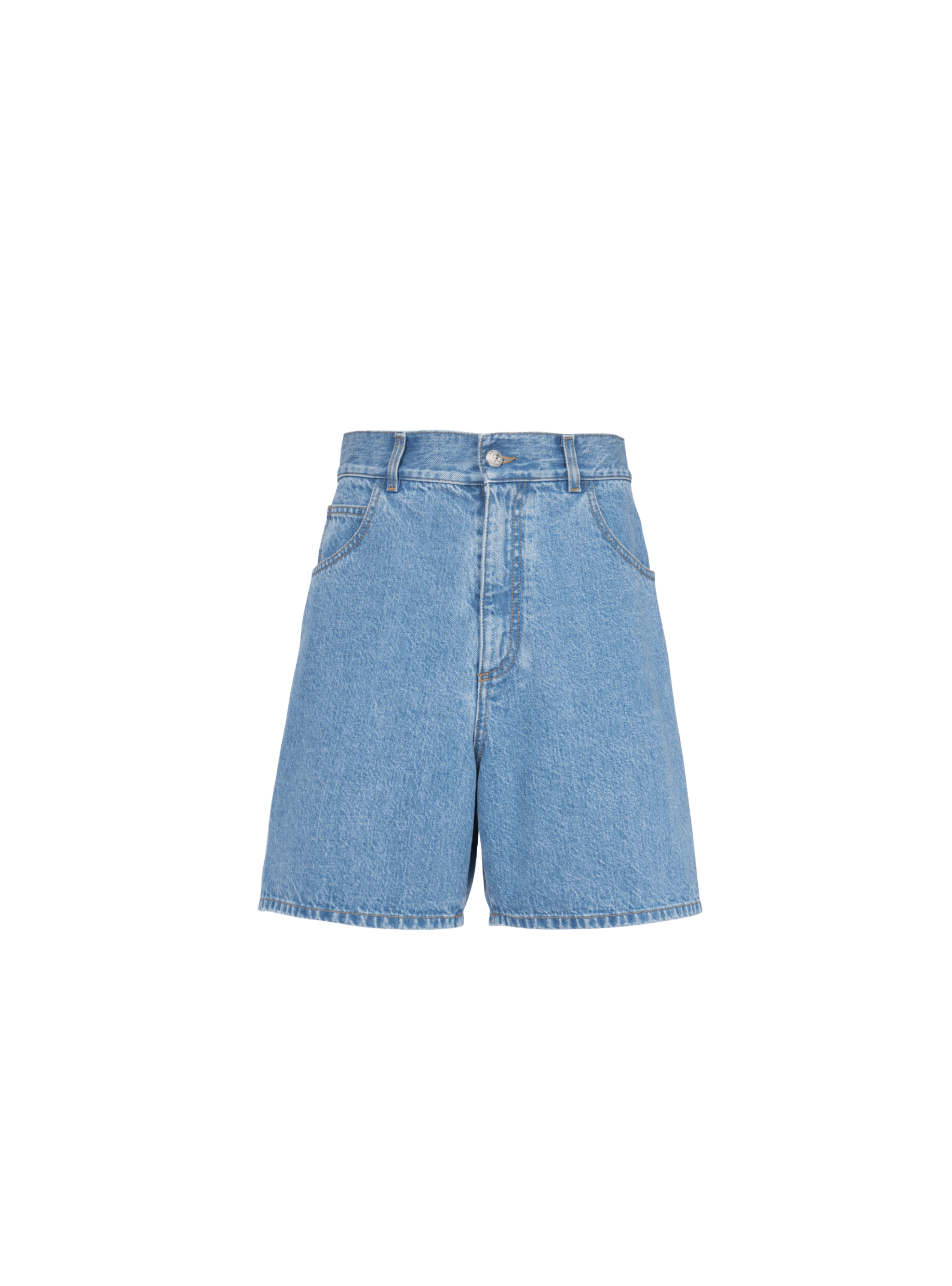 Oversized denim shorts, blue, hi-res