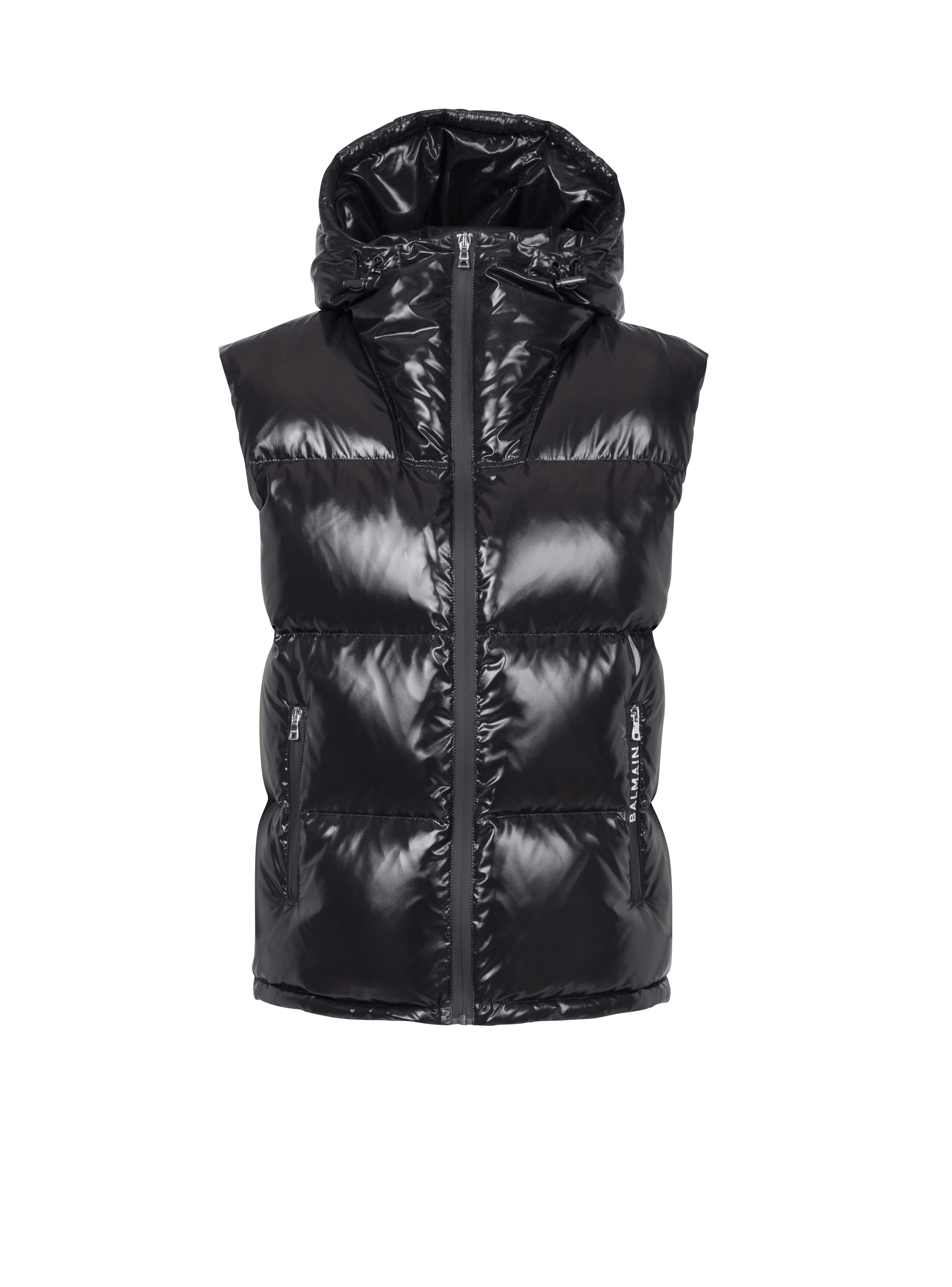 Hooded nylon quilted vest