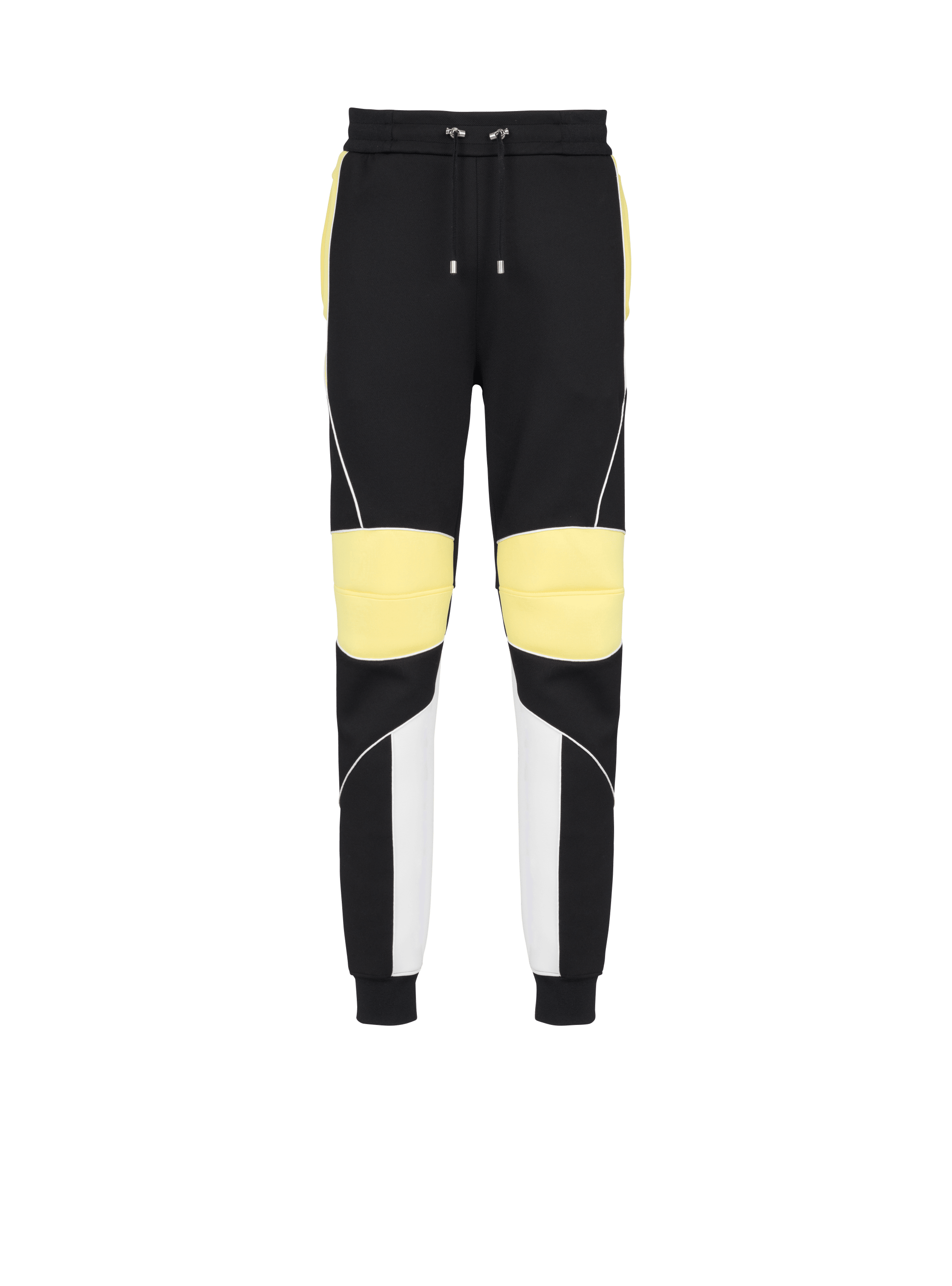 Pantalon de jogging à empiècements en néoprène, noir, hi-res
