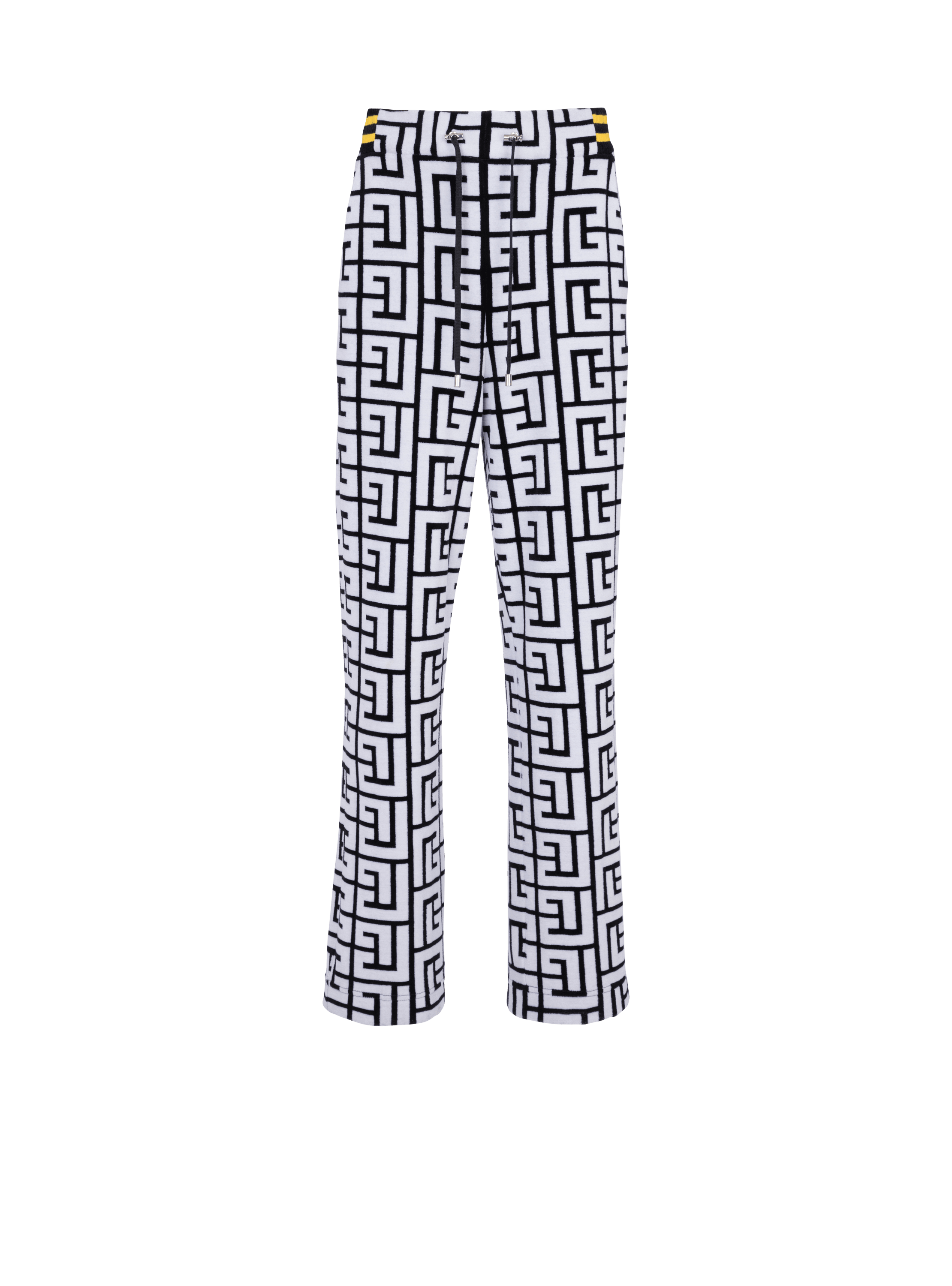 Maxi pantaloni in velluto con monogramma Balmain