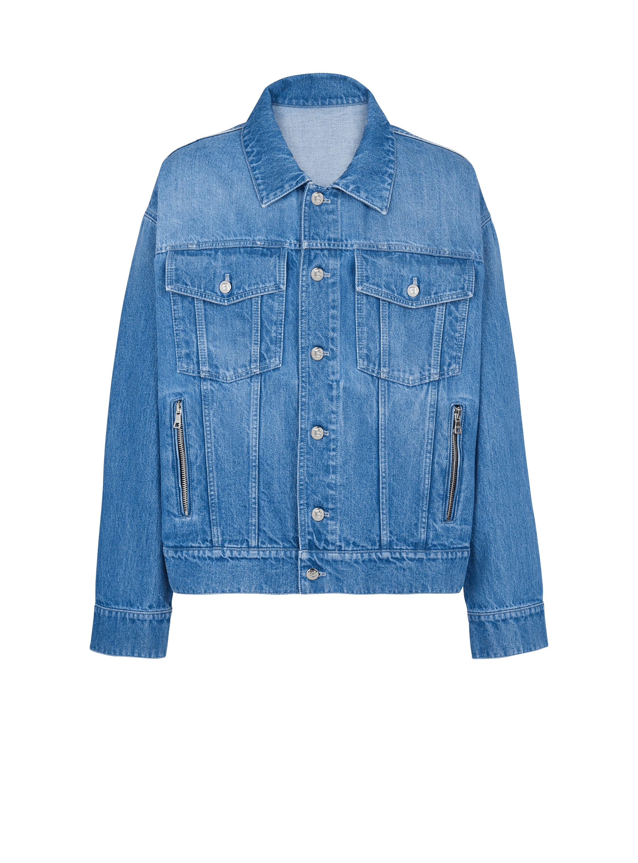 Unisex - print denim jacket blue | BALMAIN