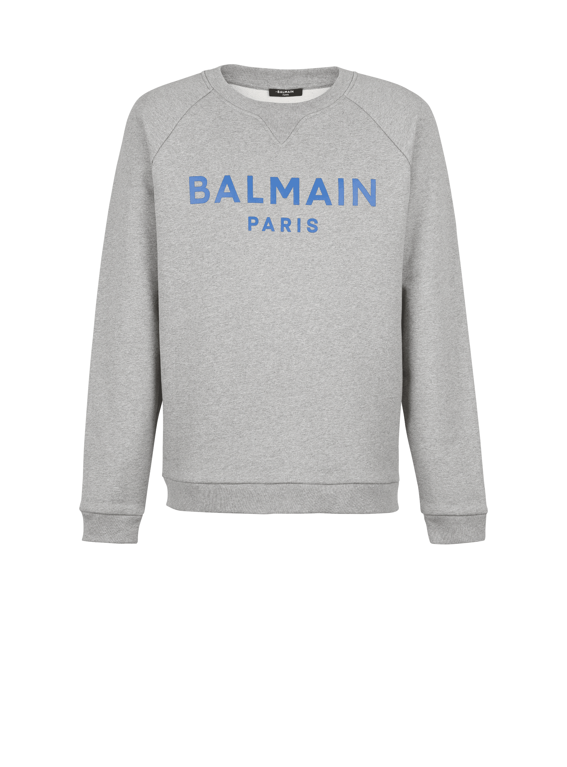 Cotton sweatshirt with Balmain Paris logo print