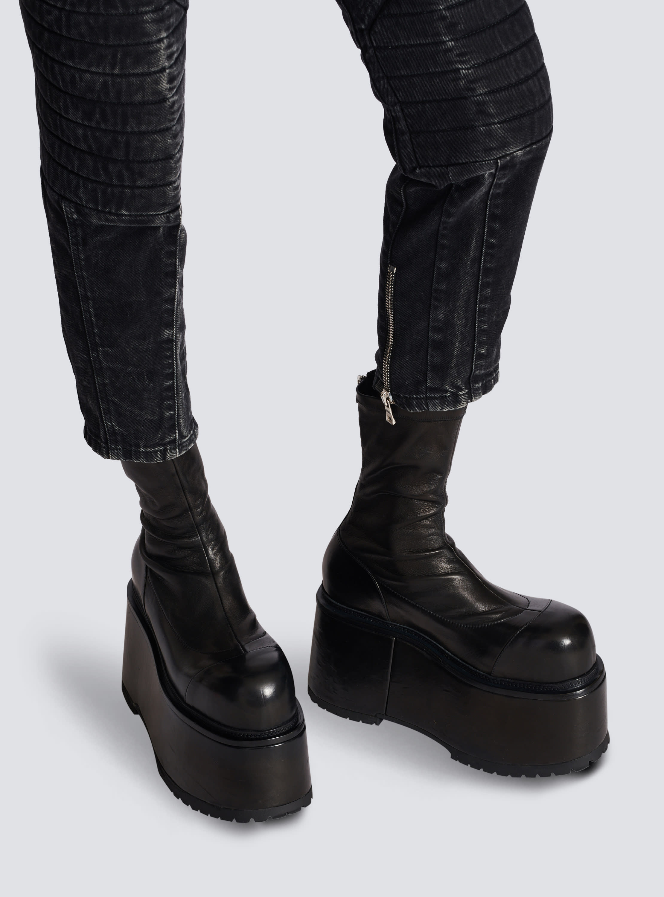 Platform leather boots sale