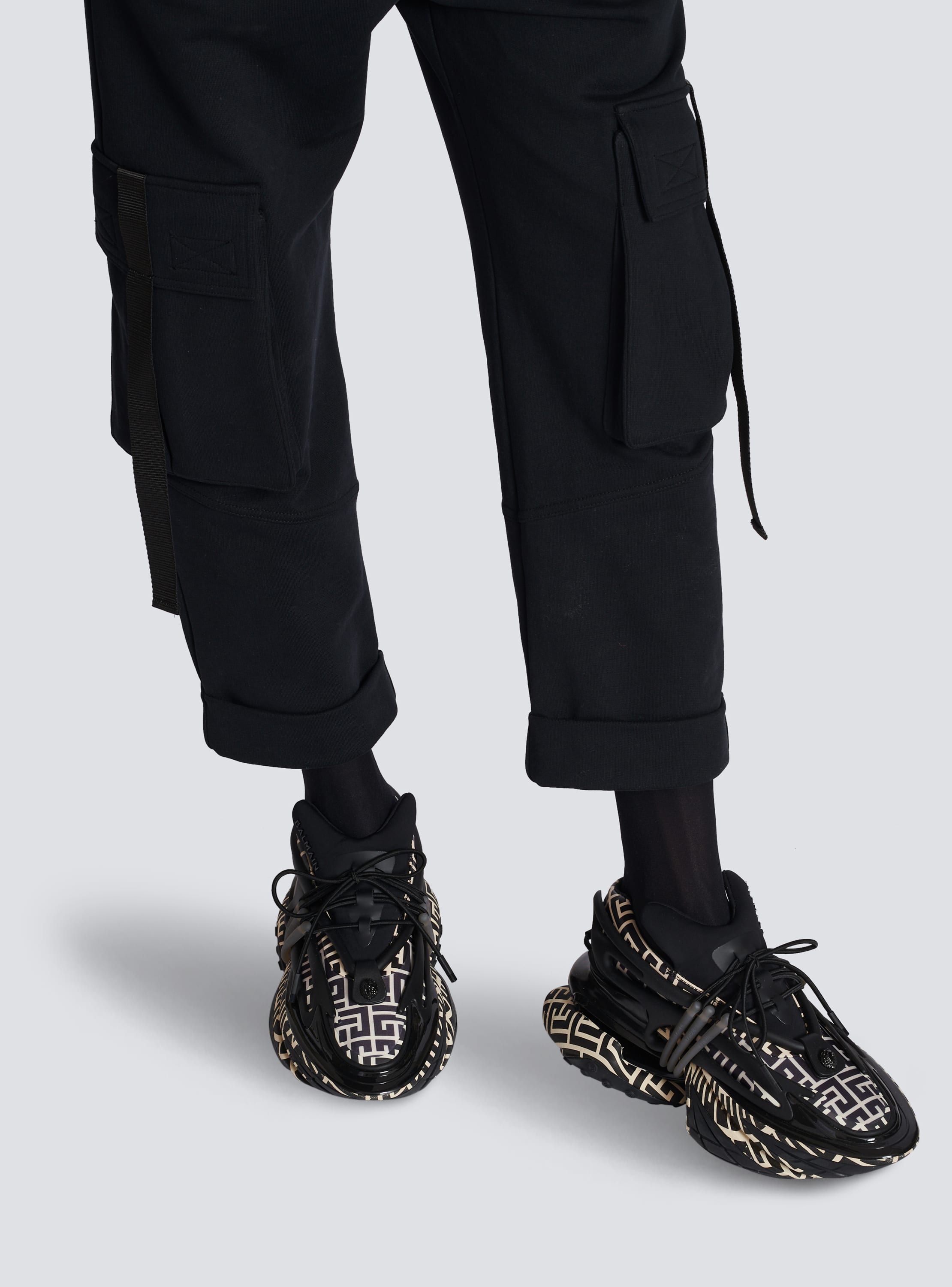 Neoprene and leather Unicorn low-top sneakers black - Men BALMAIN