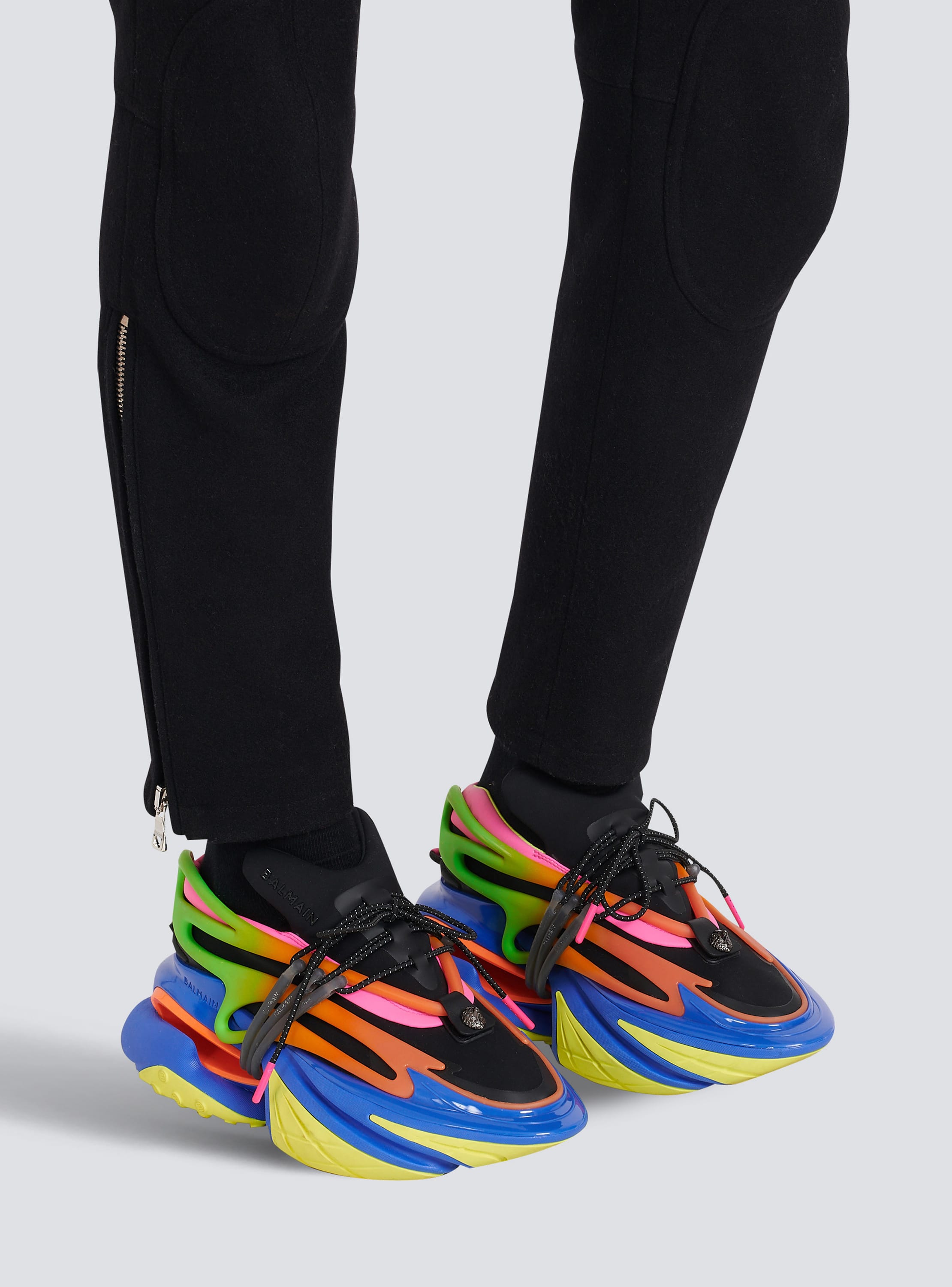 Multicolor neoprene and leather Unicorn low-top sneakers