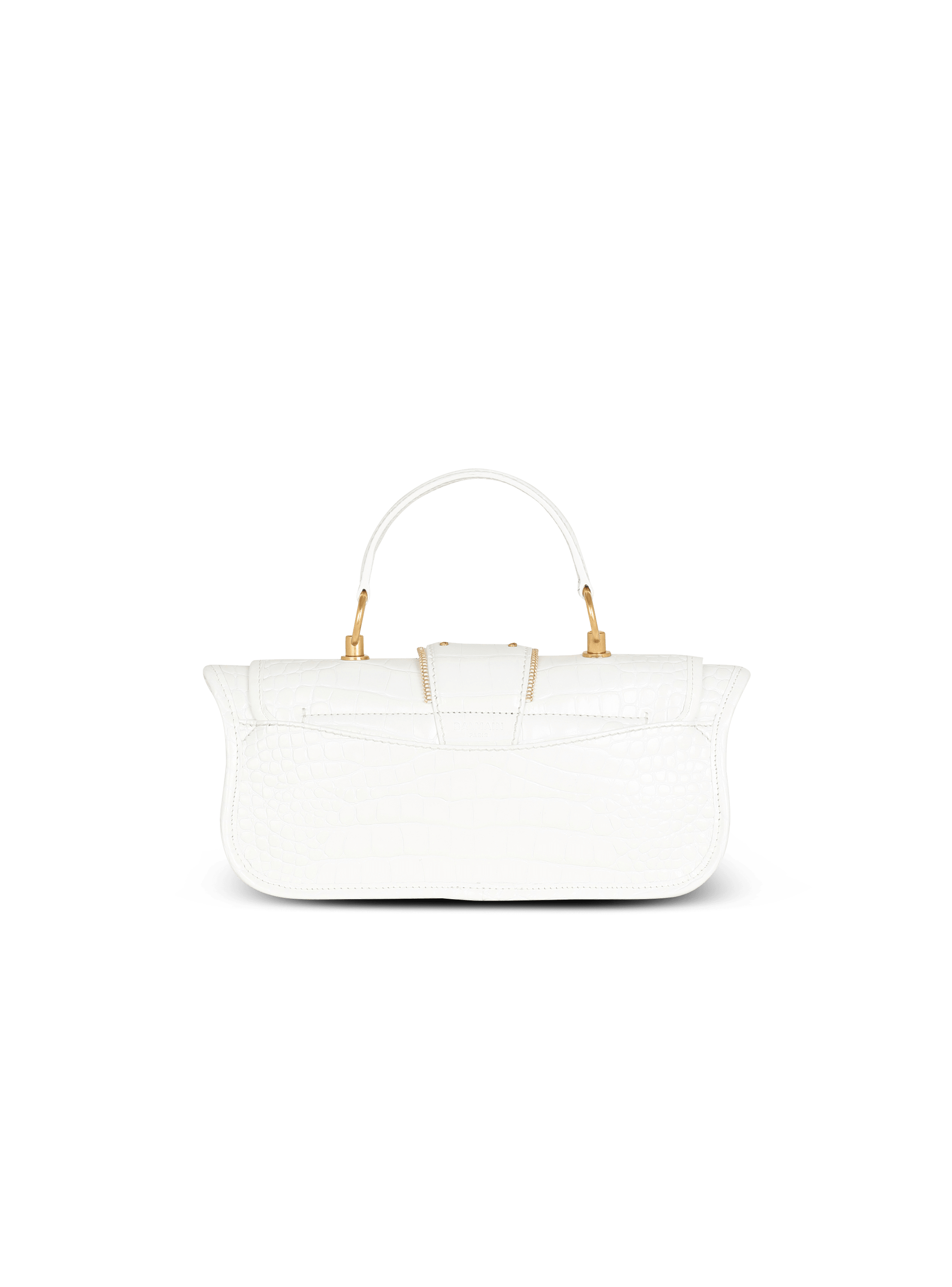 White Hourglass mini crocodile-effect cross-body bag